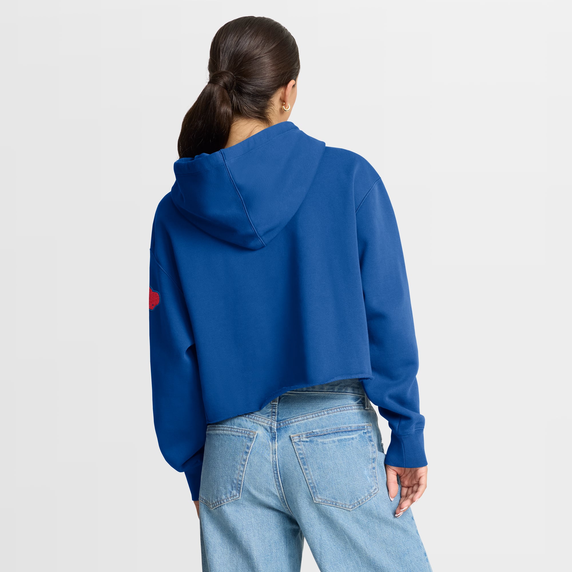 Sweat à capuche court oversize Fanatics Royal Buffalo Bills pour femme