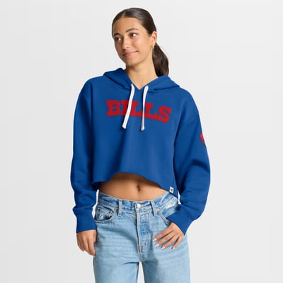 Buffalo Bills Fanatics Women's Oversized Heritage Cropped Hoodie - Royal