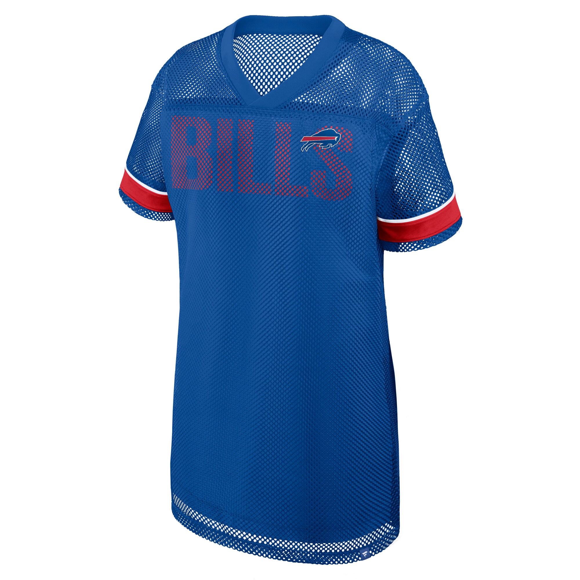 Women's Fanatics Royal Buffalo Bills Oversized Team First Deep Route Mesh V-Neck Dress