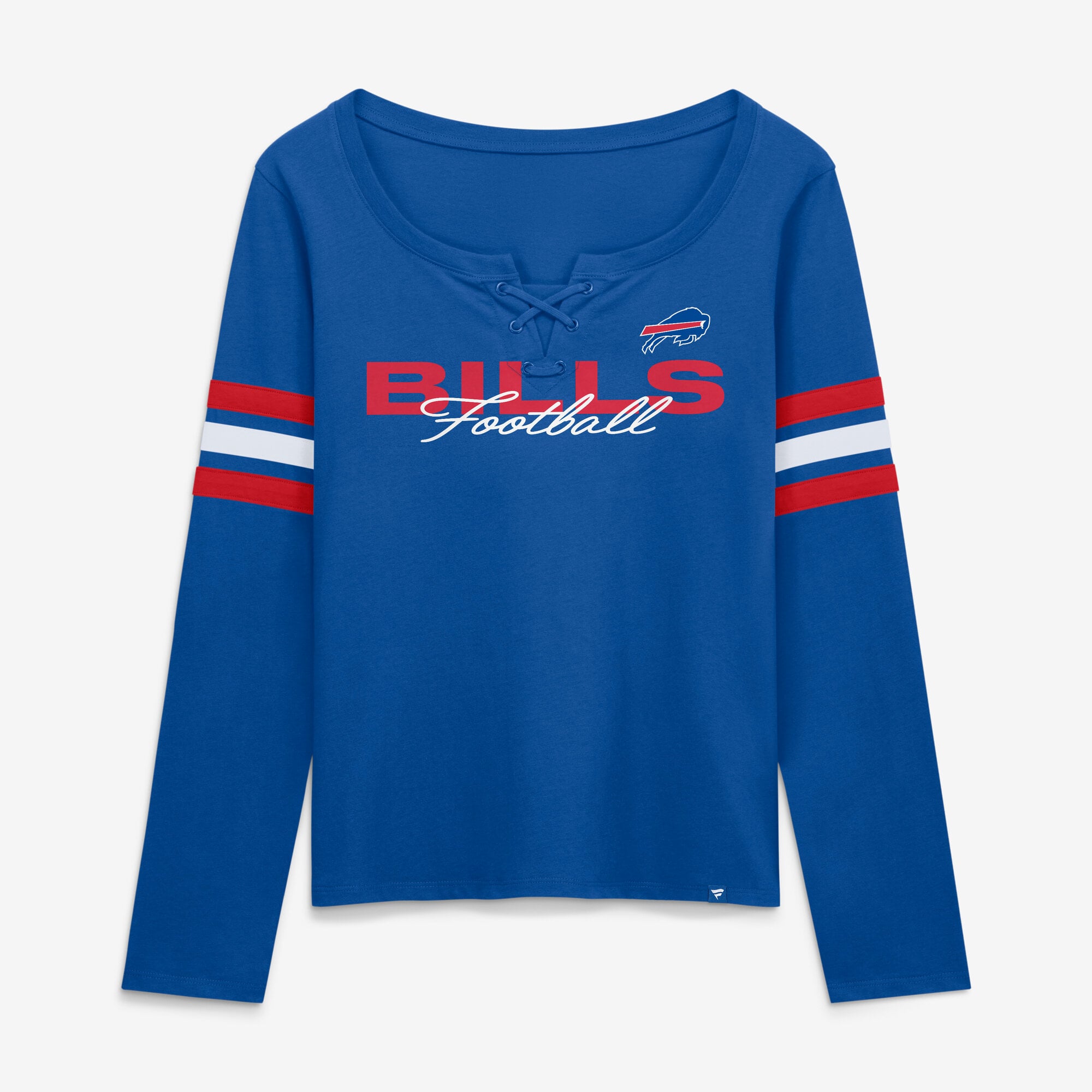 Women's Fanatics Royal Buffalo Bills Team First Coverage Scheme Lace-Up Long Sleeve T-Shirt