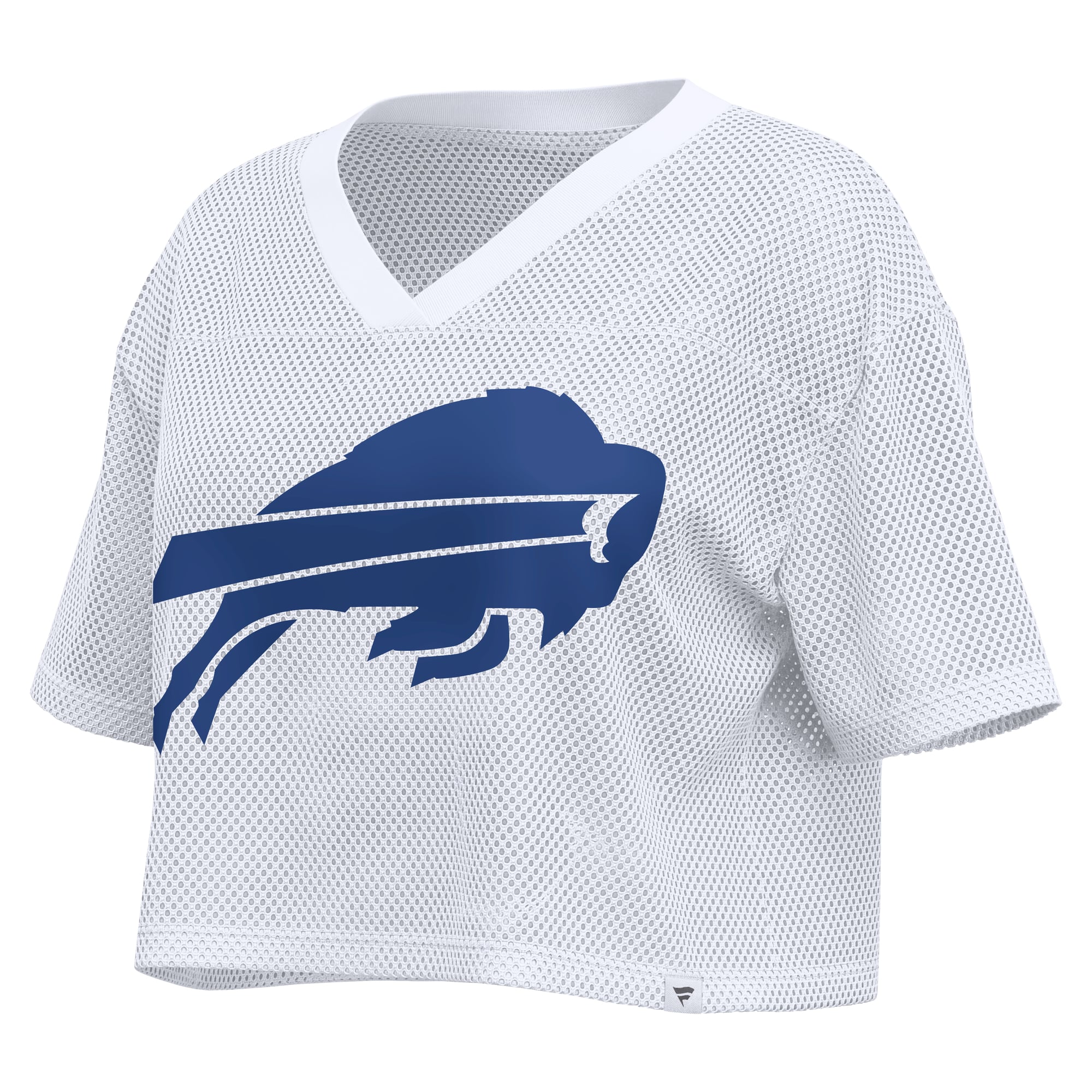 Maillot Fanatics blanc Buffalo Bills oversize à col en V court maille pour femme