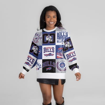 Buffalo Bills Gameday Couture Women's Highlight Reel Repeat Premium Fleece Sweatshirt - White