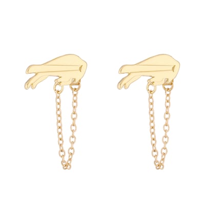 Buffalo Bills LUV AJ Women's Chain Link Logo Stud Earrings - Gold