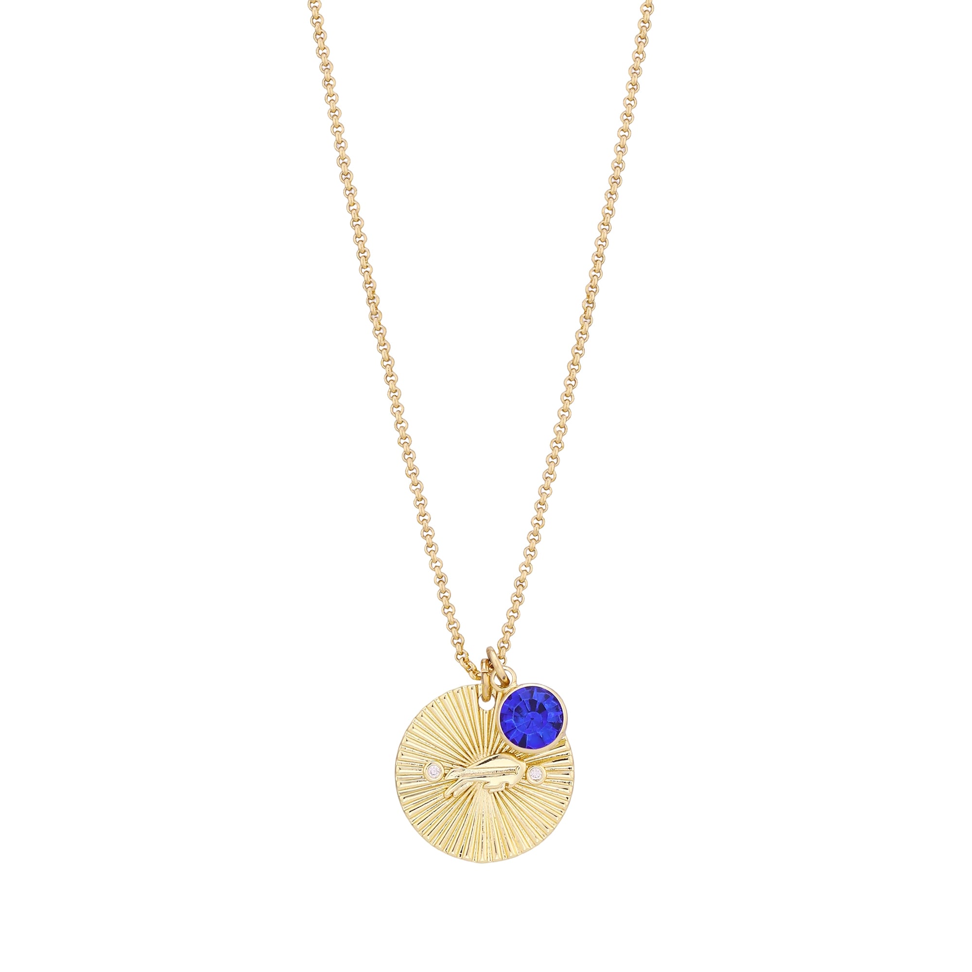 Collier pour femme LUV AJ Gold Buffalo Bills avec pendentif spirale et pierre