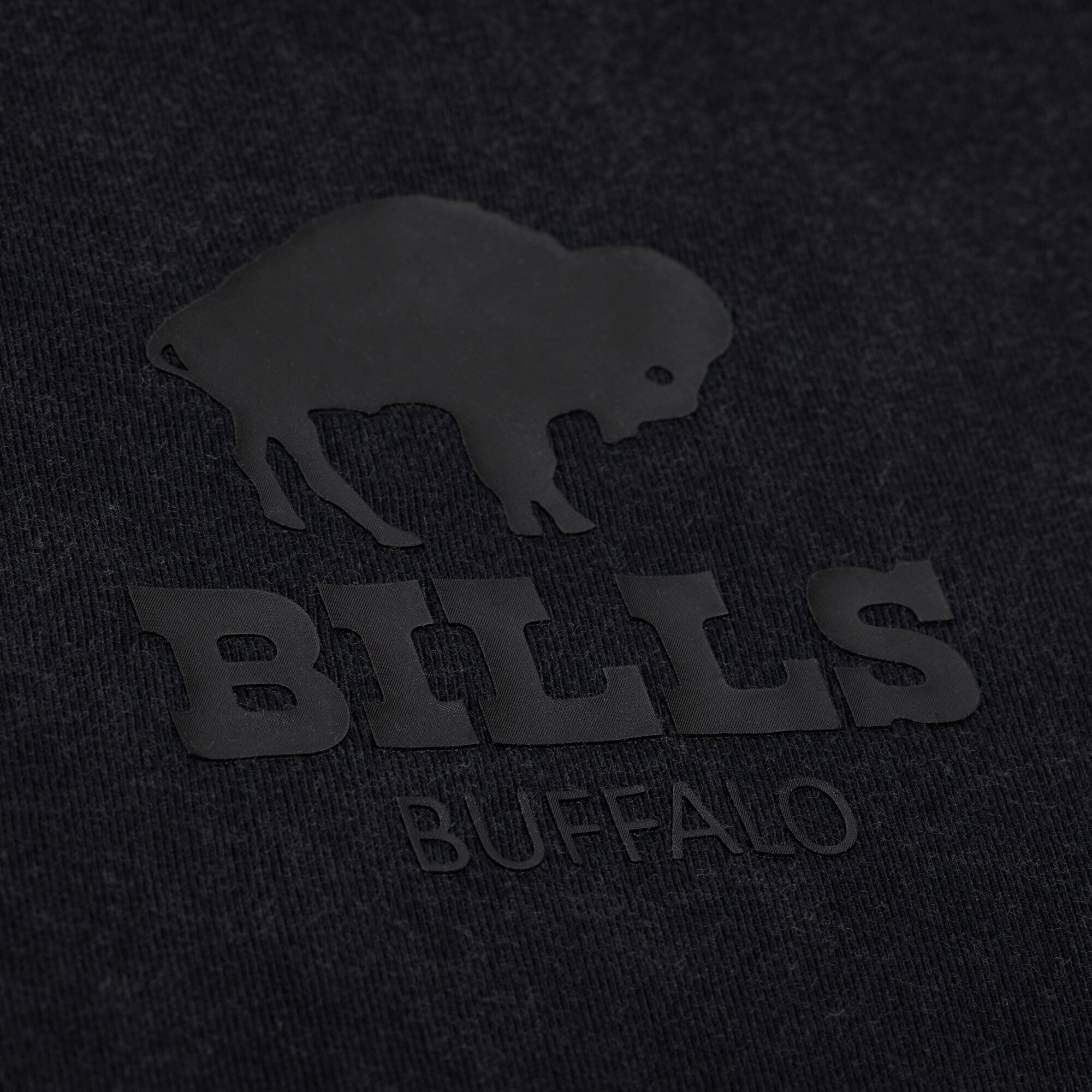 Women's Mitchell & Ness Black Buffalo Bills Core Essentials Micro Logo Boxy Crop T-Shirt