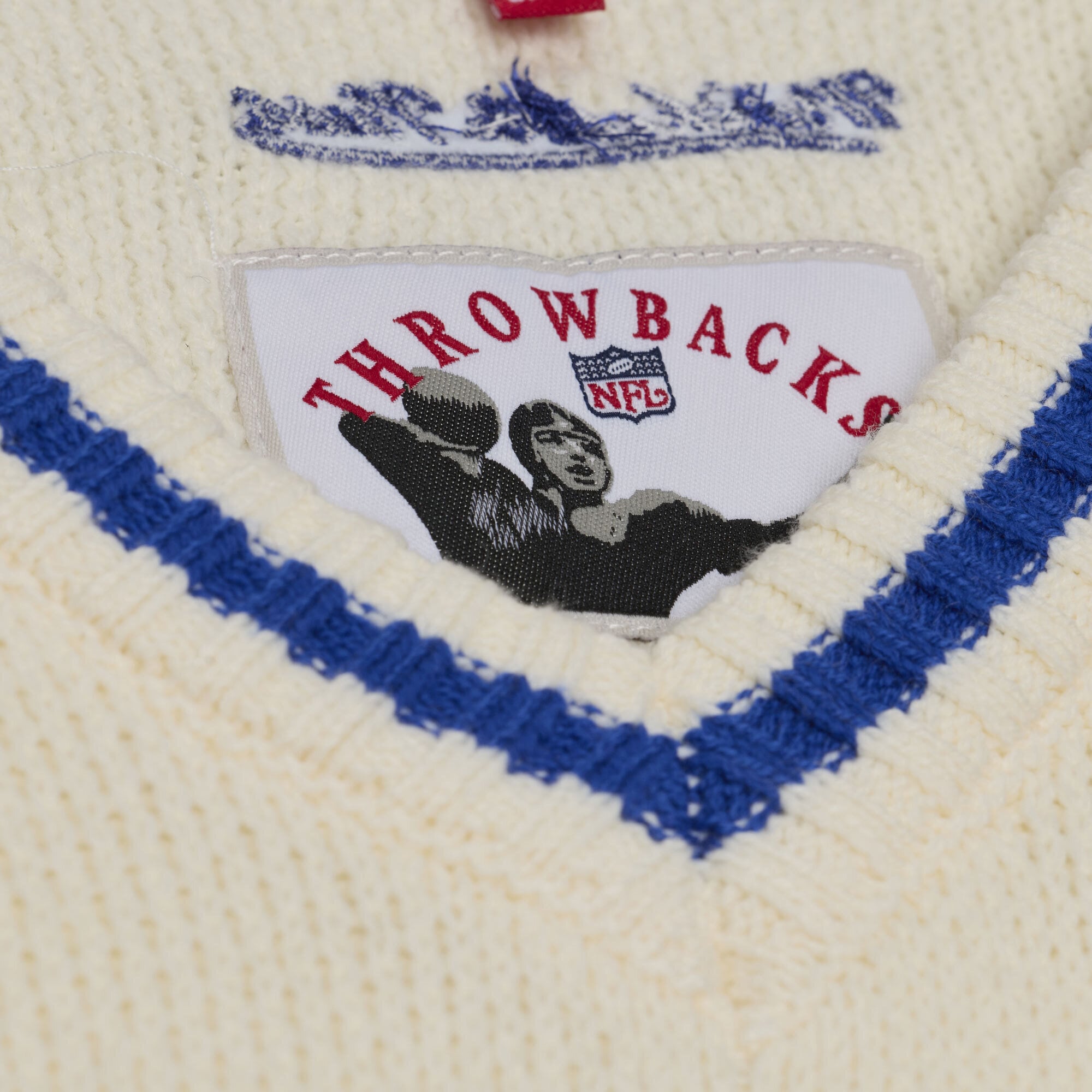 Women's Mitchell & Ness Cream Buffalo Bills Retro Roots V-Neck Sweater Vest