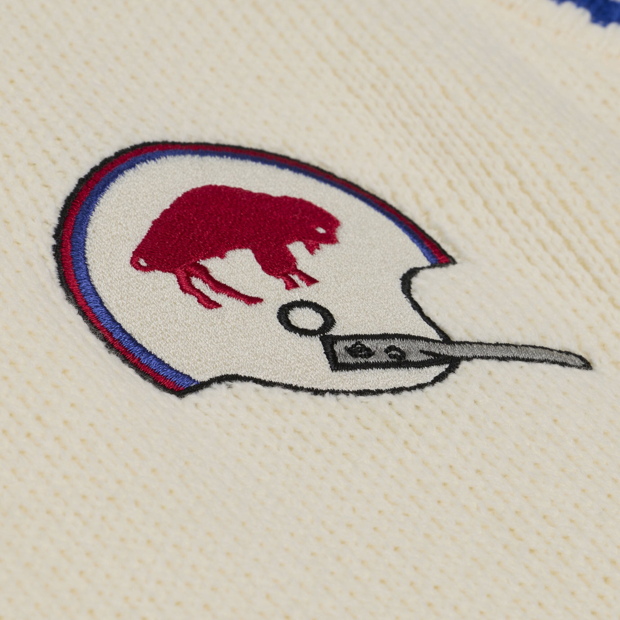 Women's Mitchell & Ness Cream Buffalo Bills Retro Roots V-Neck Sweater Vest