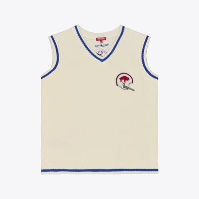 Buffalo Bills Mitchell & Ness Women's Retro Roots V-Neck Sweater Vest - Cream