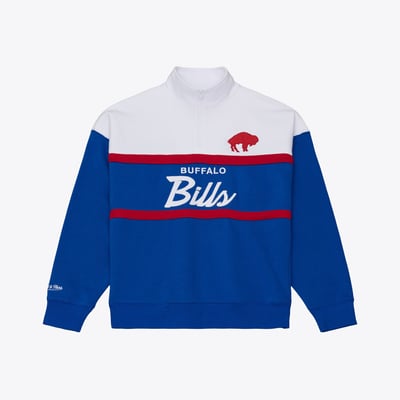  Buffalo Bills Mitchell & Ness Women's Head Coach Quarter-Zip Pullover - Royal
