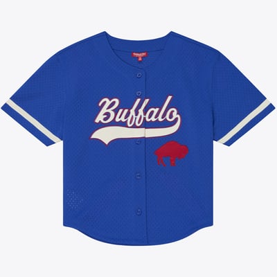 Buffalo Bills Mitchell & Ness Women's Retro Roots Baseball Jersey - Royal