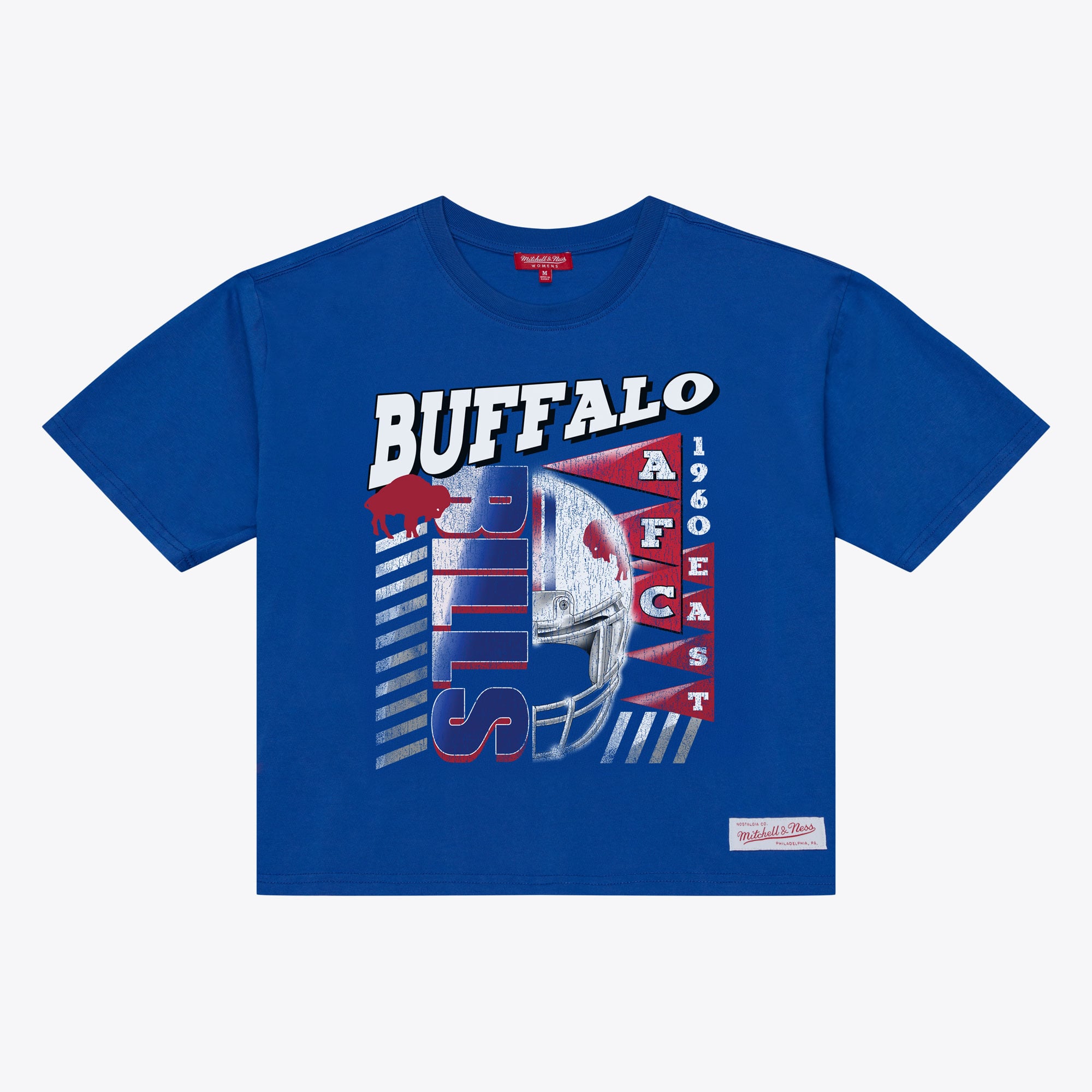 T-shirt court à imprimé graphique urbain Mitchell & Ness Royal Buffalo Bills pour femme