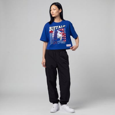  Buffalo Bills Mitchell & Ness Women's Street Graphic Boxy Cropped T-Shirt - Royal