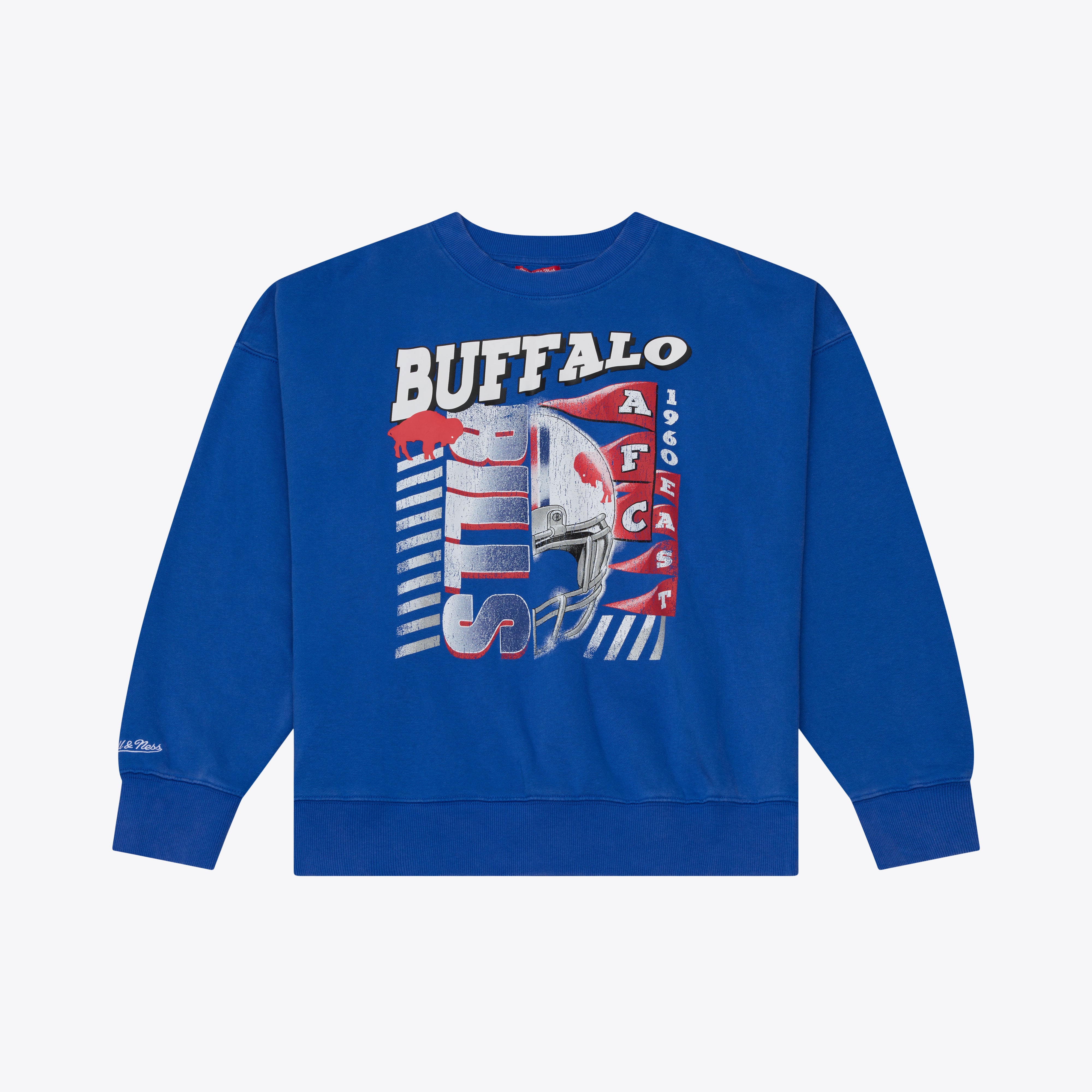 Sweat-shirt à col rond Mitchell & Ness Royal Buffalo Bills pour femme