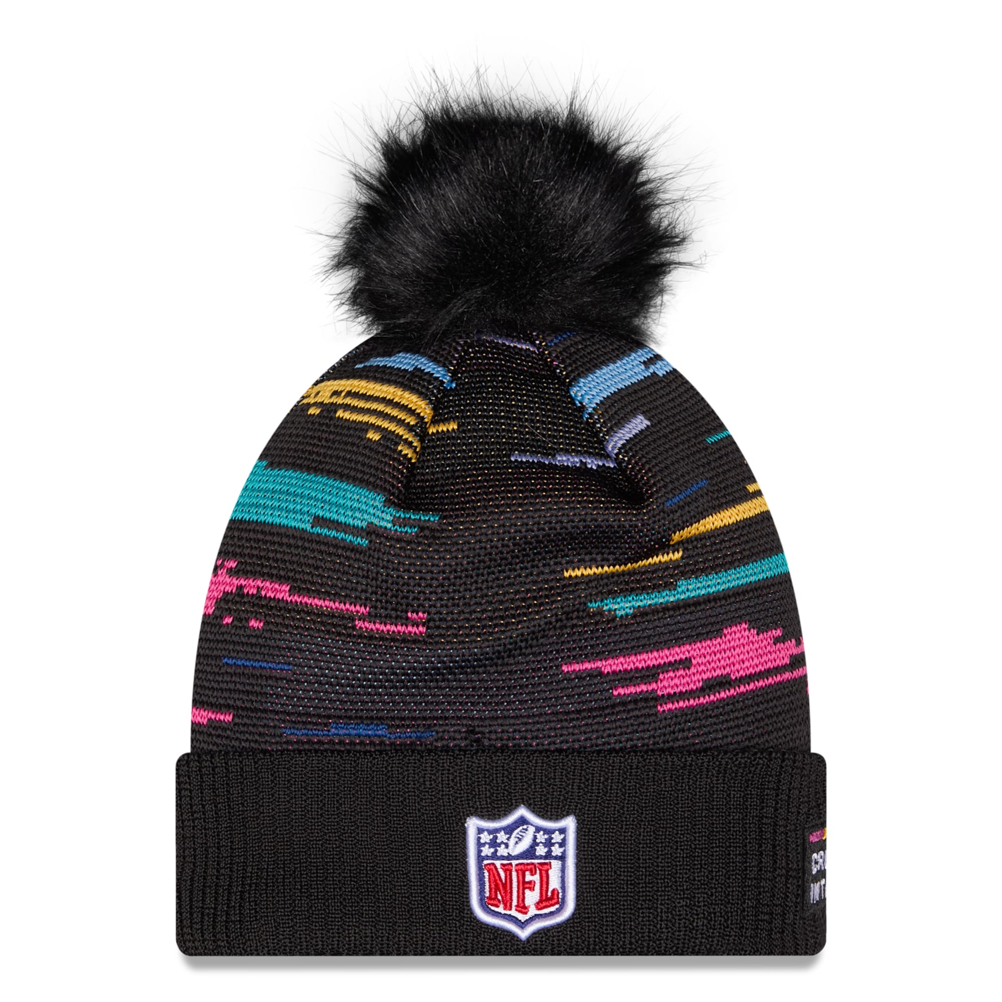 Women's New Era Black Buffalo Bills 2026 NFL Crucial Catch Cuffed Knit Hat with Pom