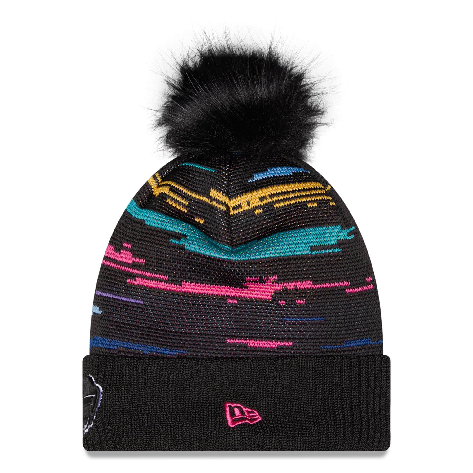 Women's New Era Black Buffalo Bills 2026 NFL Crucial Catch Cuffed Knit Hat with Pom