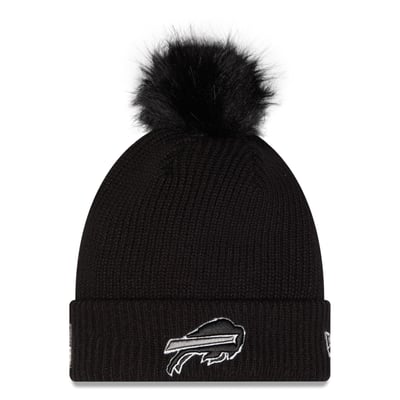 Buffalo Bills New Era Women's 2026 Salute To Service Cuffed Knit Hat with Pom - Black