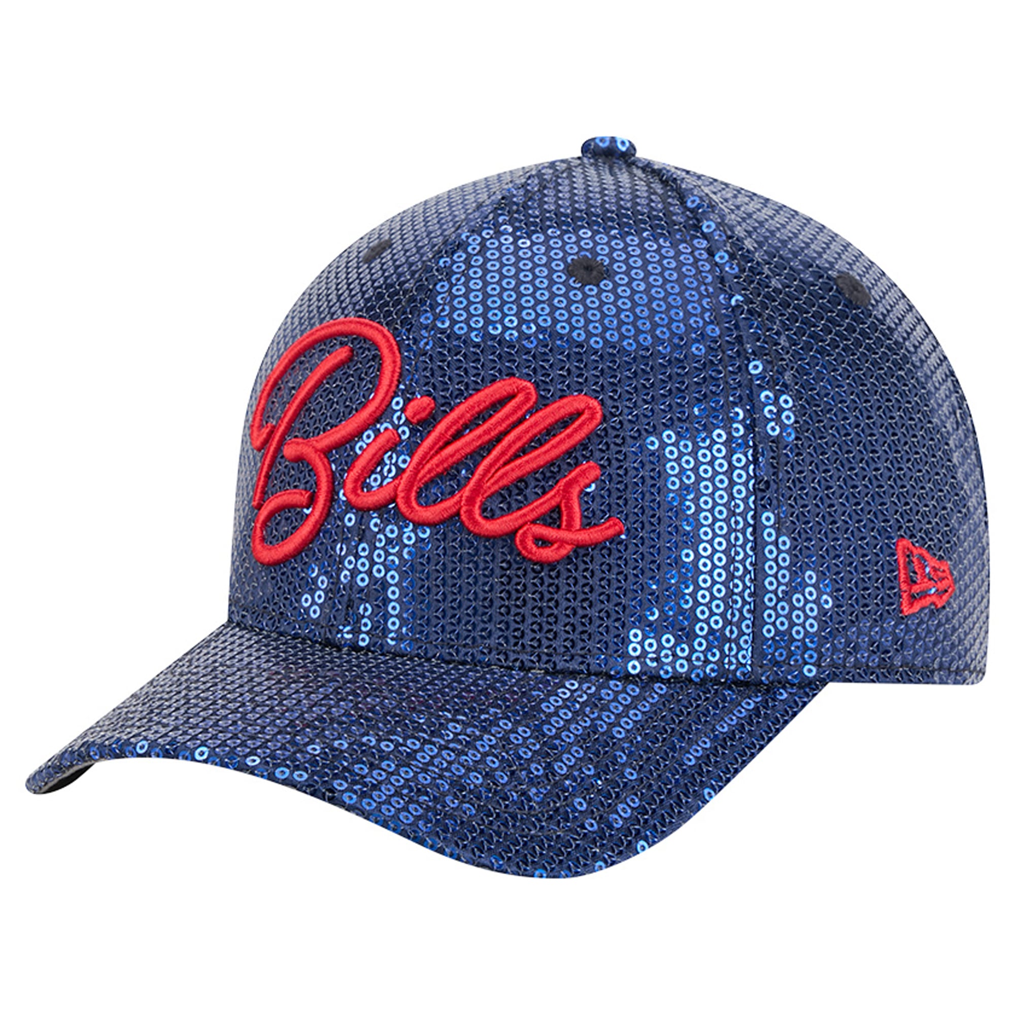Women's New Era Blue Buffalo Bills Sequin Script 9FORTY Adjustable Hat