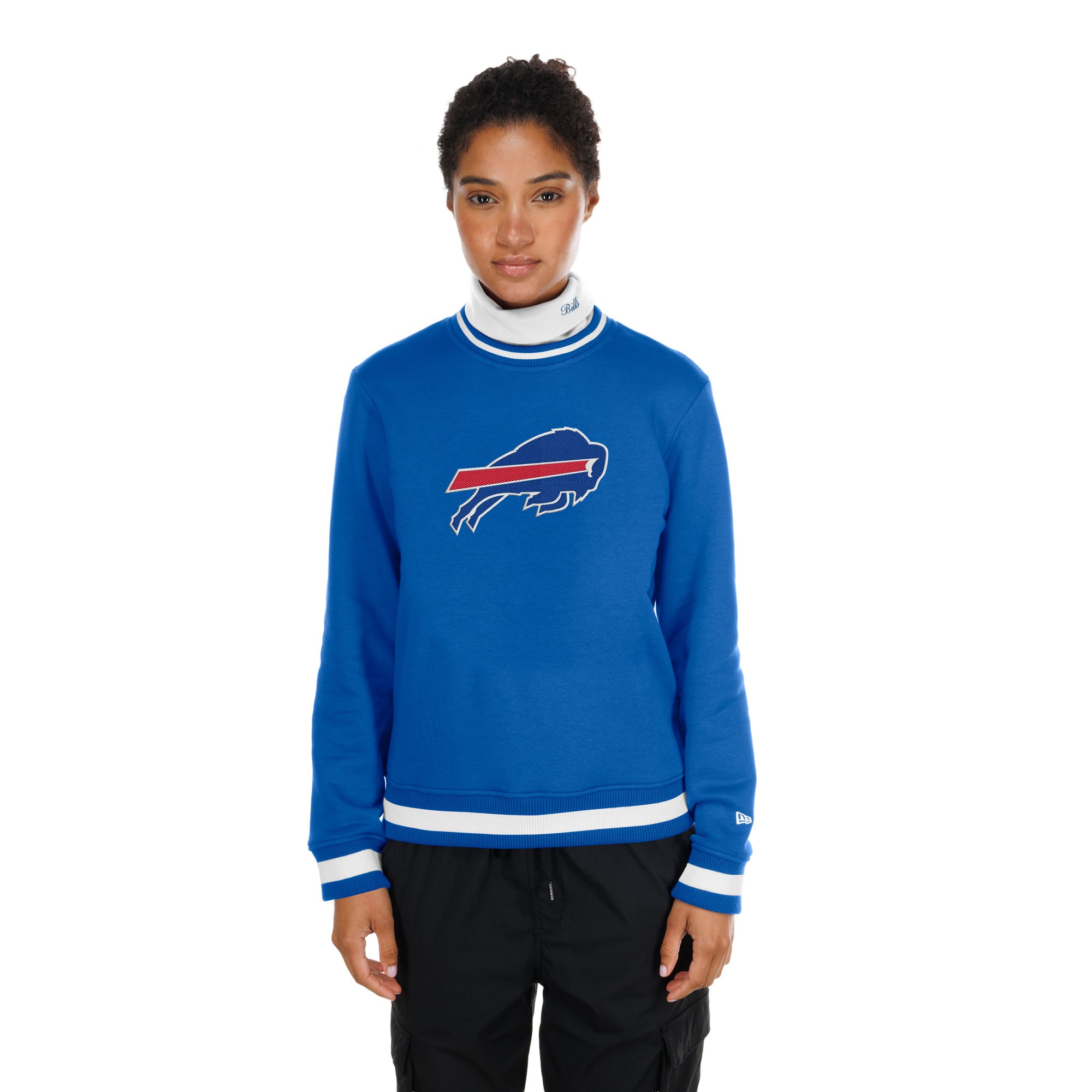 Pull à col roulé New Era bleu Buffalo Bills Sport Classics pour femme