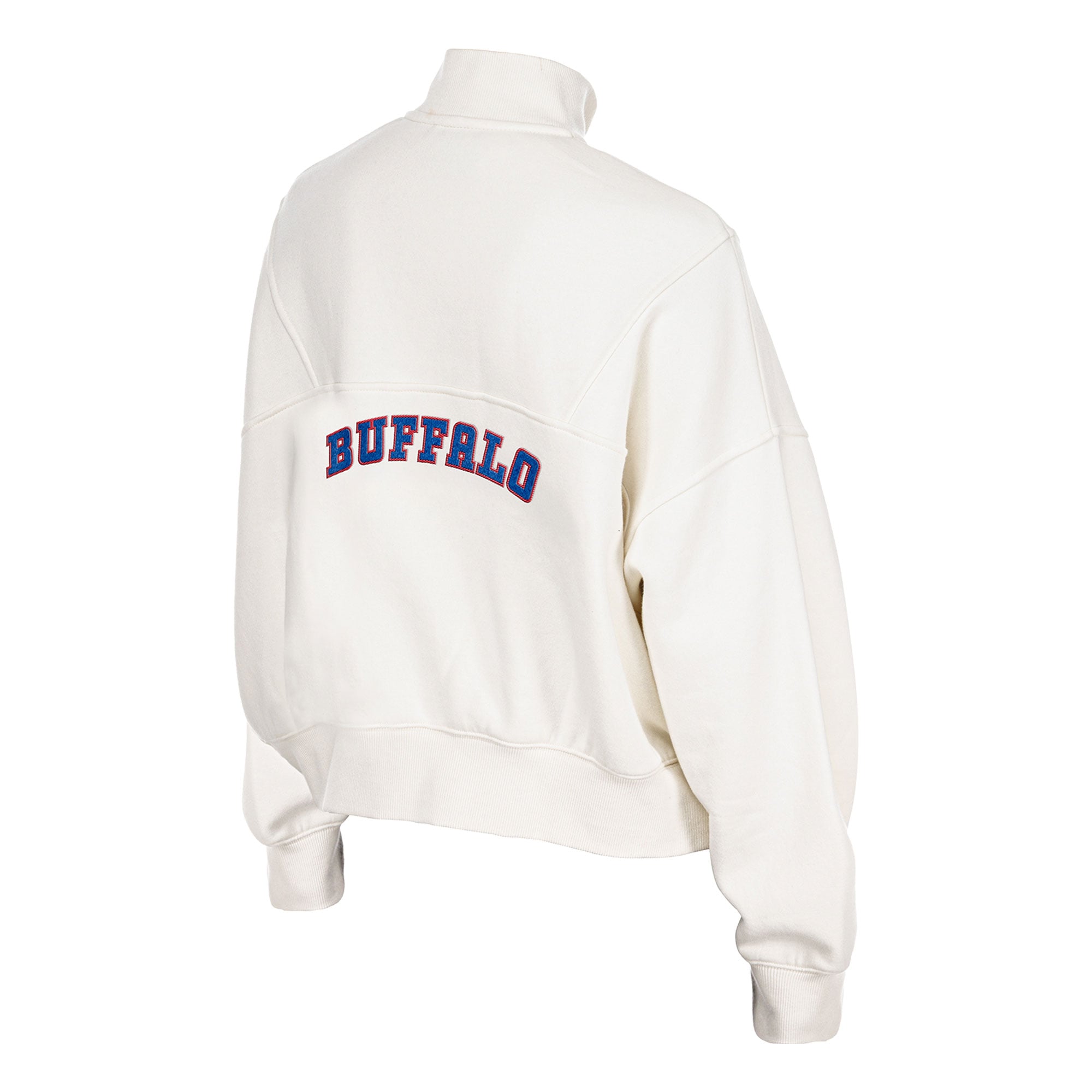 Pull-over à col zippé New Era crème Buffalo Bills Academic pour femme