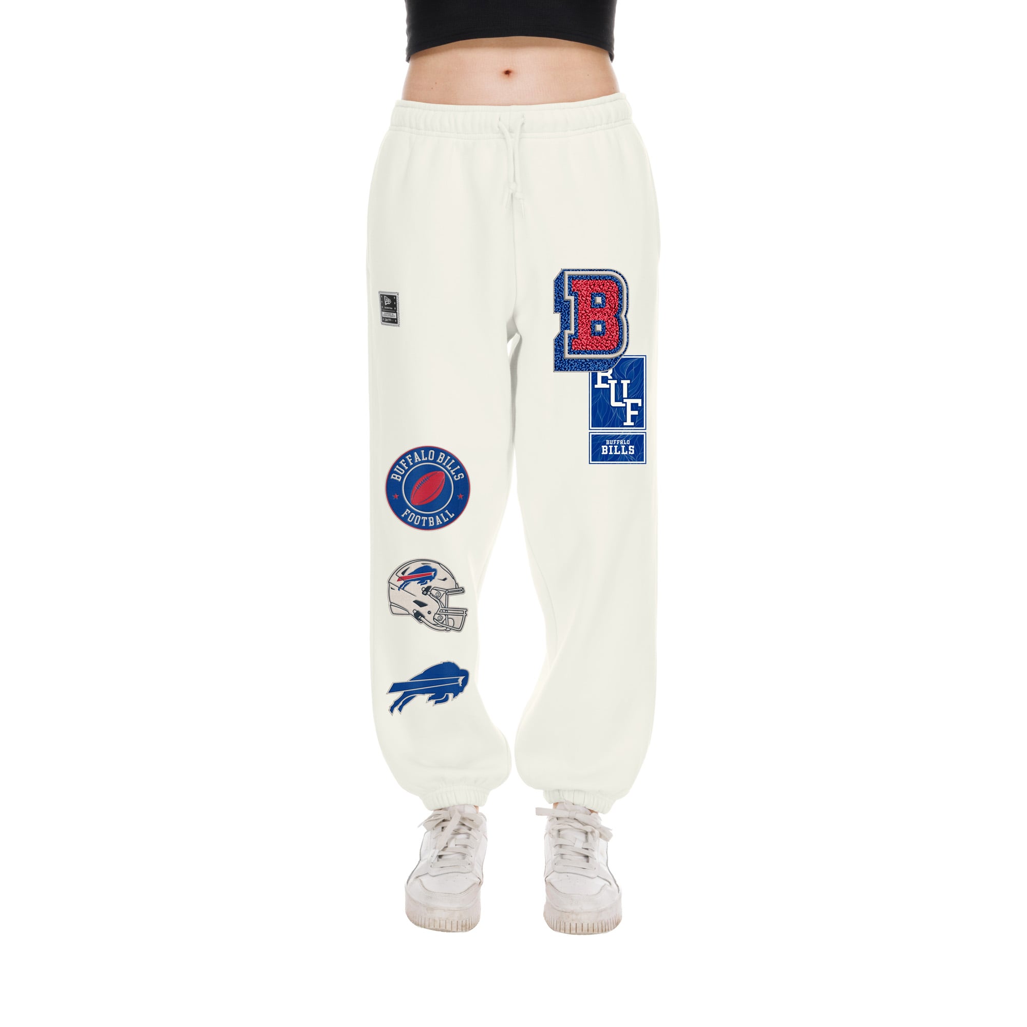 Pantalon de survêtement académique crème Buffalo Bills New Era pour femmes