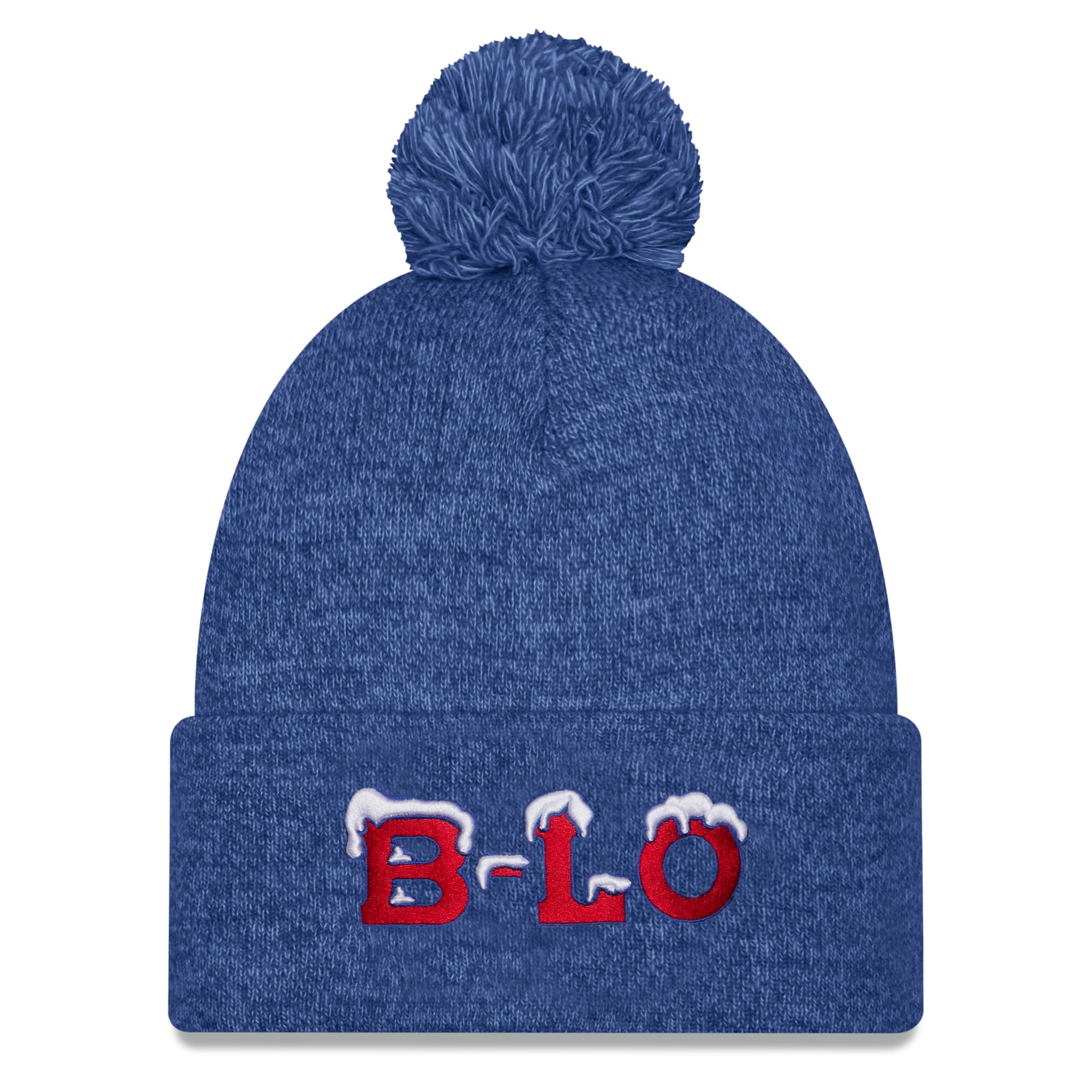 Women's New Era White Buffalo Bills Rivalries Collection Fan Pack Marled Cuffed Knit Hat with Pom