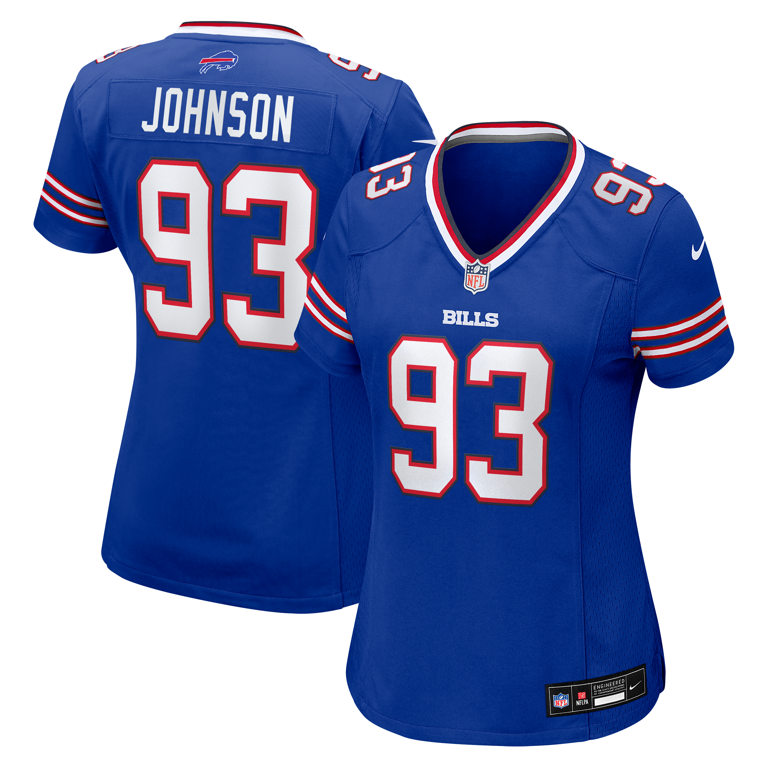 Maillot de match Nike Austin Johnson Royal Buffalo Bills pour femmes