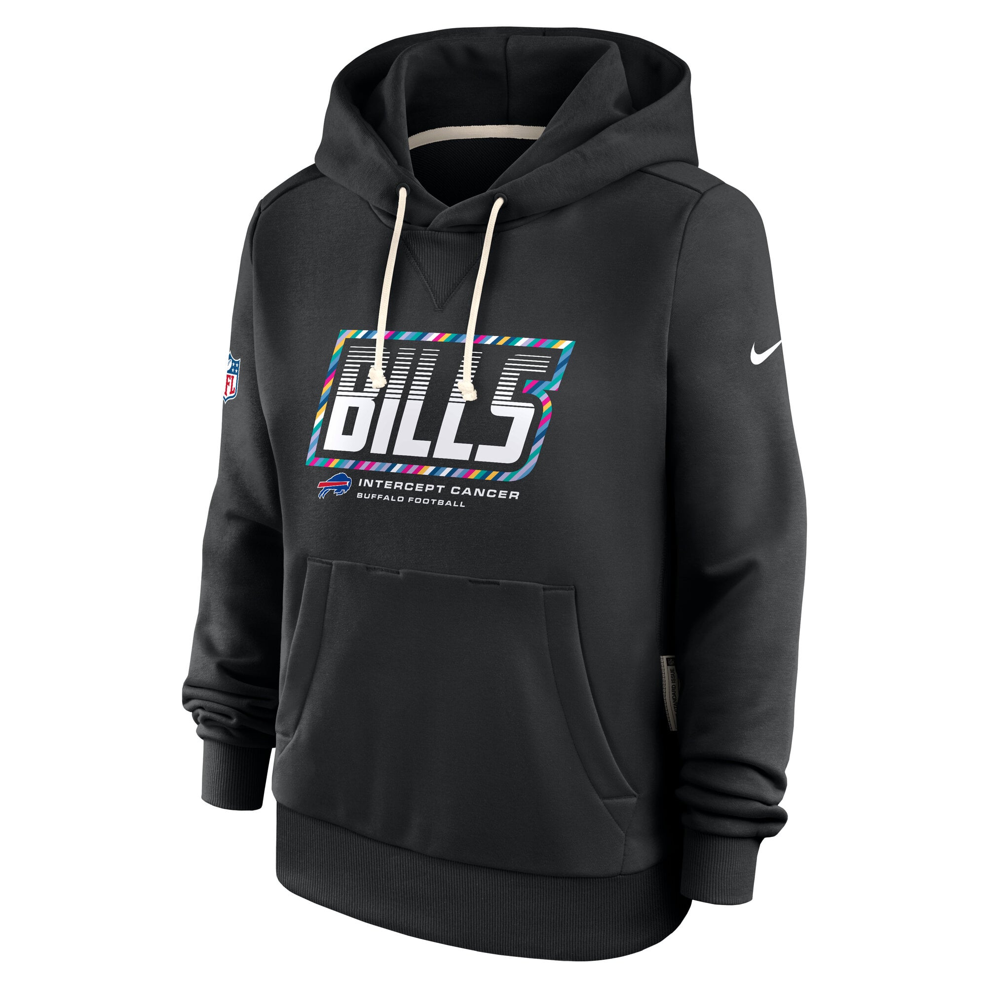 Women's Nike Black Buffalo Bills 2026 NFL Crucial Catch Sideline Standard Issue Dri-FIT Pullover Hoodie