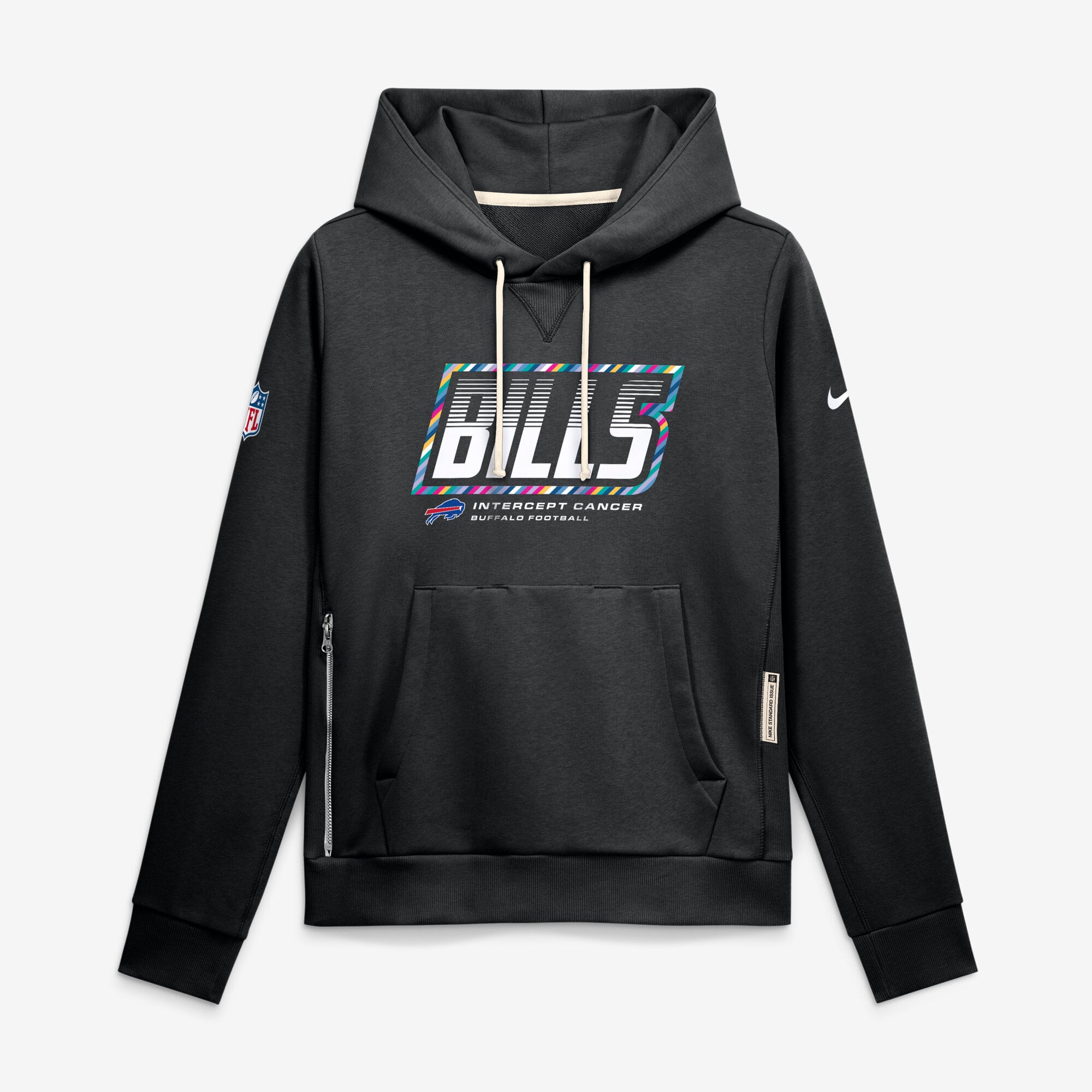 Women's Nike  Black Buffalo Bills 2026 NFL Crucial Catch Sideline Standard Issue Dri-FIT Pullover Hoodie