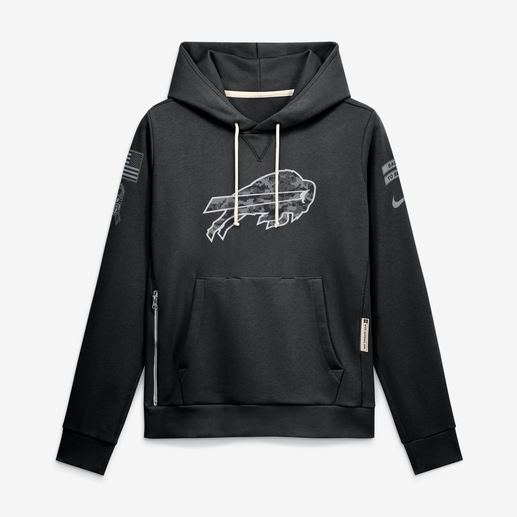 Sweat à capuche Nike Buffalo Bills 2026 Salute to Service Sideline Dri-FIT noir pour femme