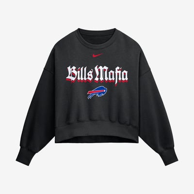 Buffalo Bills Nike Women's Bills Mafia Oversized Fleece Sweatshirt - Black