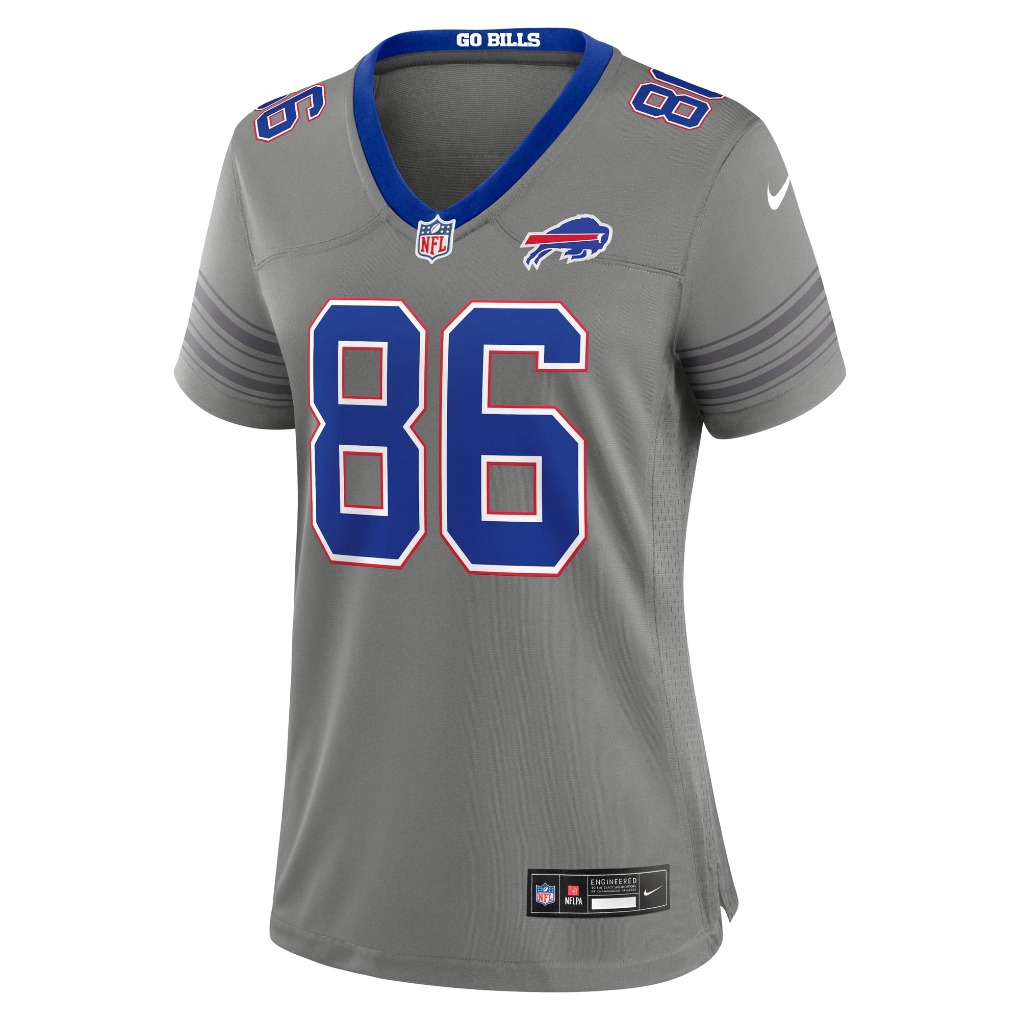 Women's Nike Dalton Kincaid Gray Buffalo Bills Nickel City Game Jersey