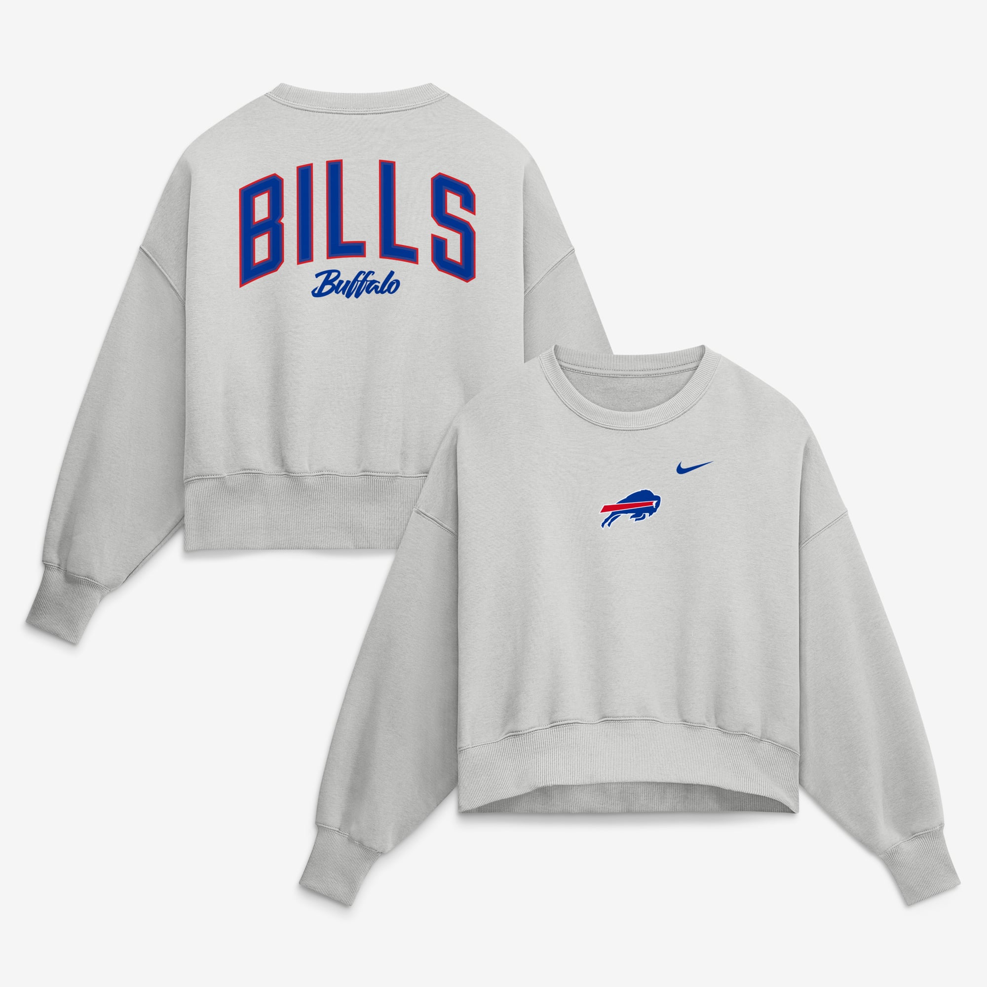 Women's Nike Gray Buffalo Bills Oversized Phoenix Fleece Sweatshirt
