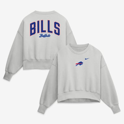 Sweat-shirt oversize en polaire Phoenix pour femme, Nike, Buffalo Bills - Gris