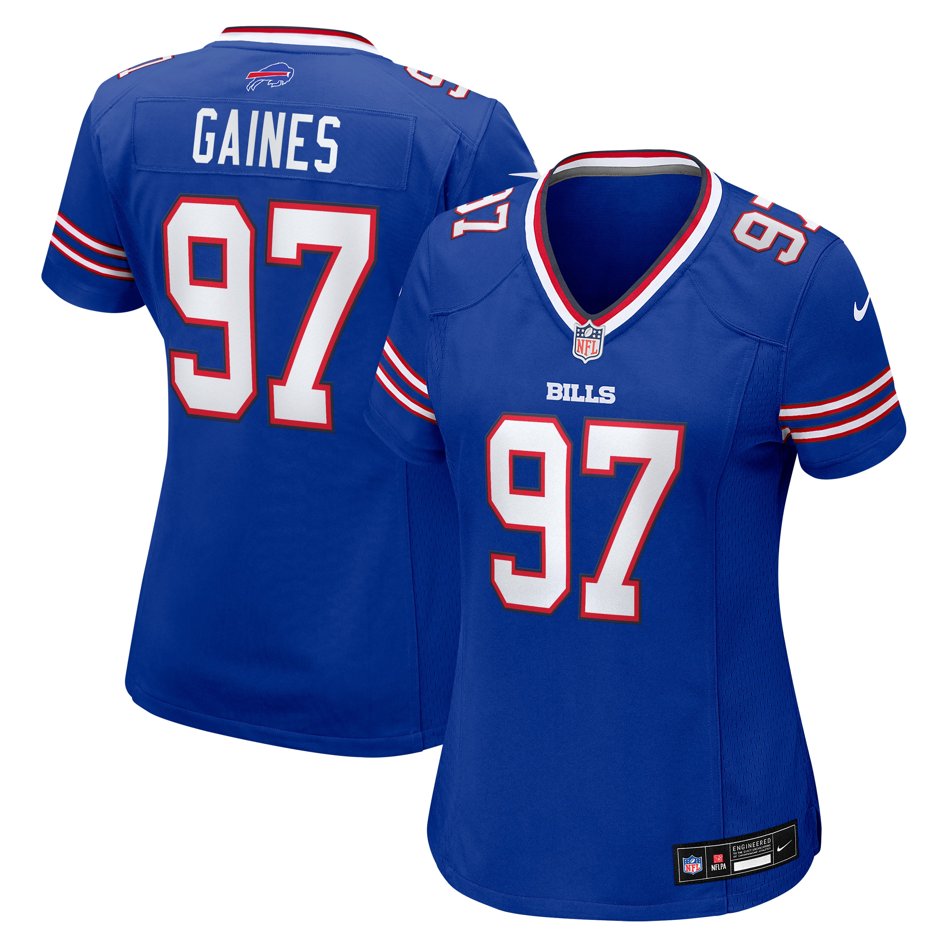 Maillot de match Nike Greg Gaines Royal Buffalo Bills pour femmes