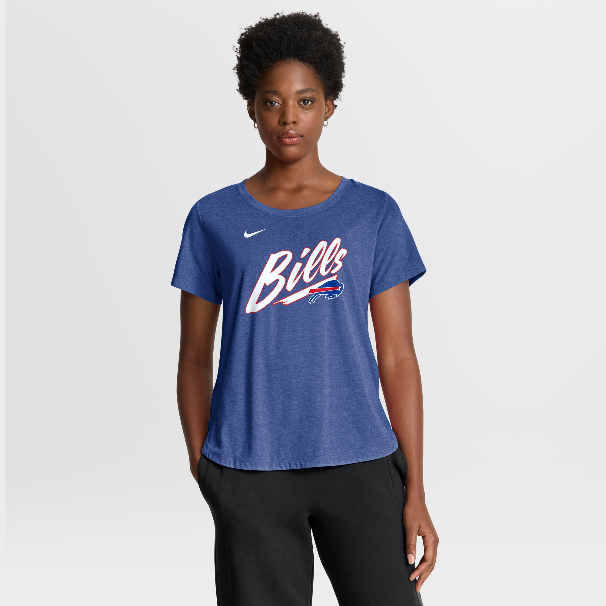 Women's Nike Heather Royal Buffalo Bills Lockup Tri-Blend T-Shirt