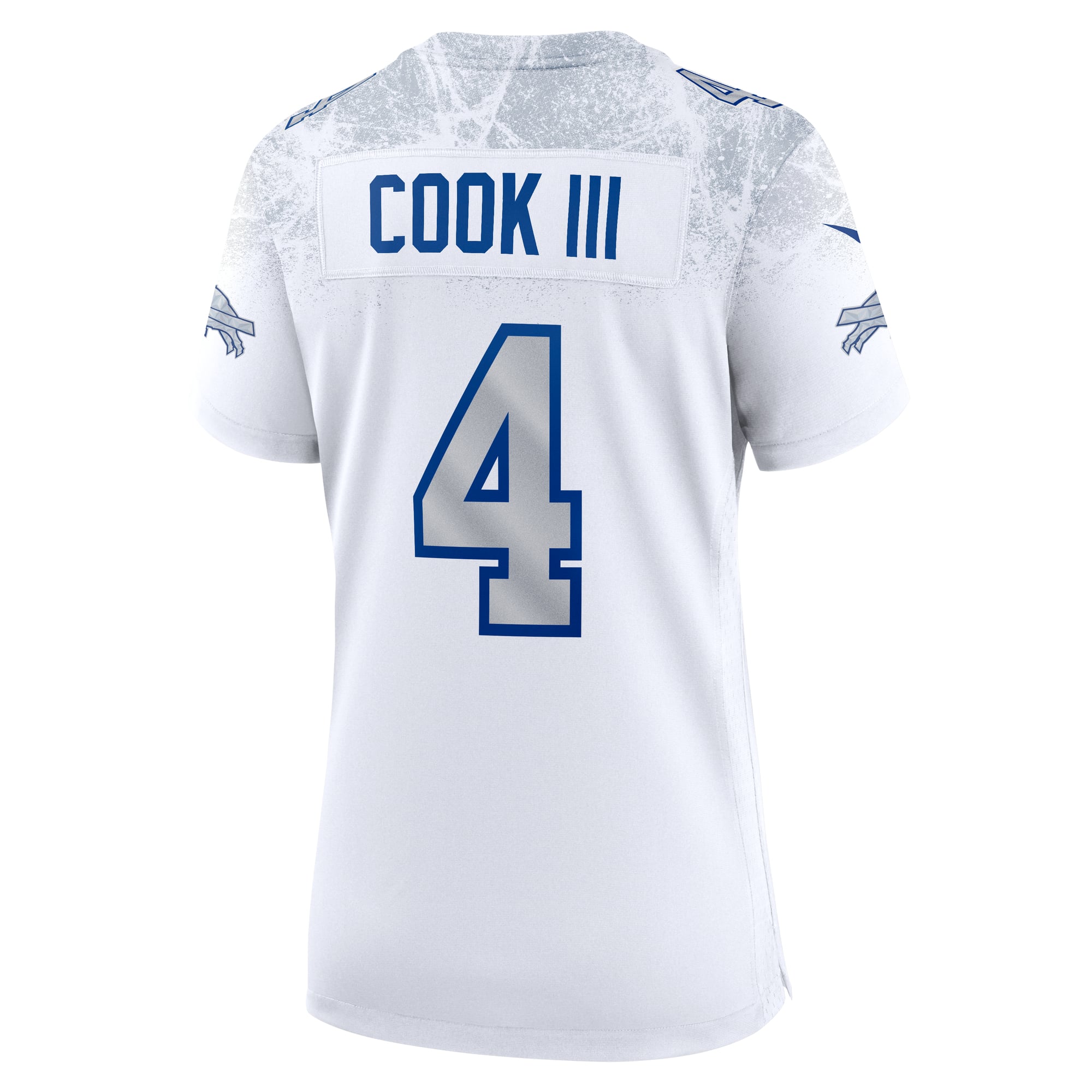 Maillot de match Nike James Cook III blanc la collection Rivalries des Buffalo Bills pour femmes