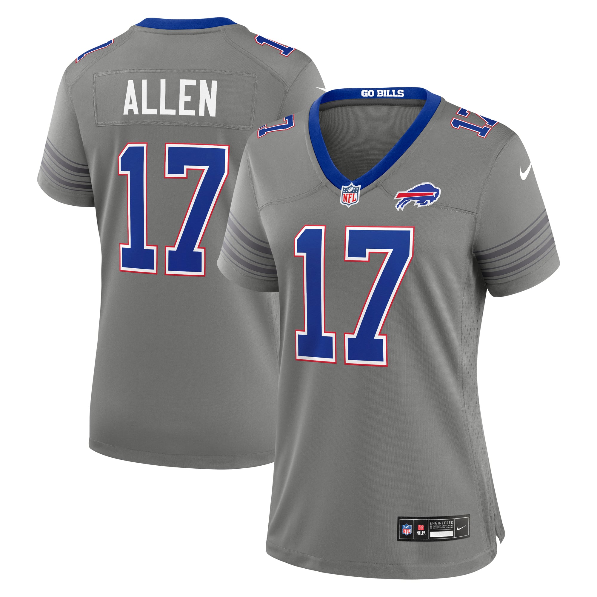 Women's Nike Josh Allen Gray Buffalo Bills Nickel City Game Jersey