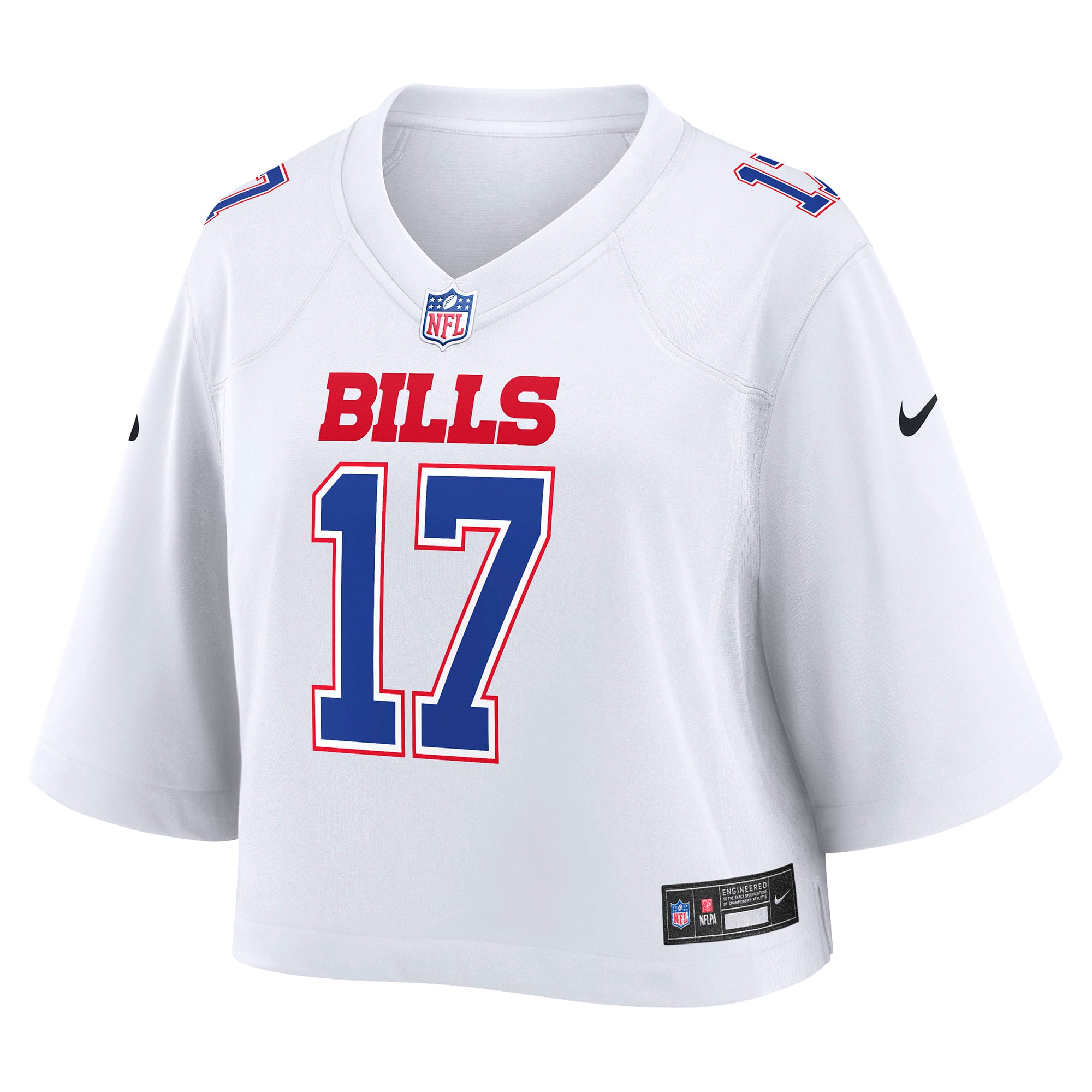 Women's Nike Josh Allen White Buffalo Bills Cropped Fashion Game Jersey