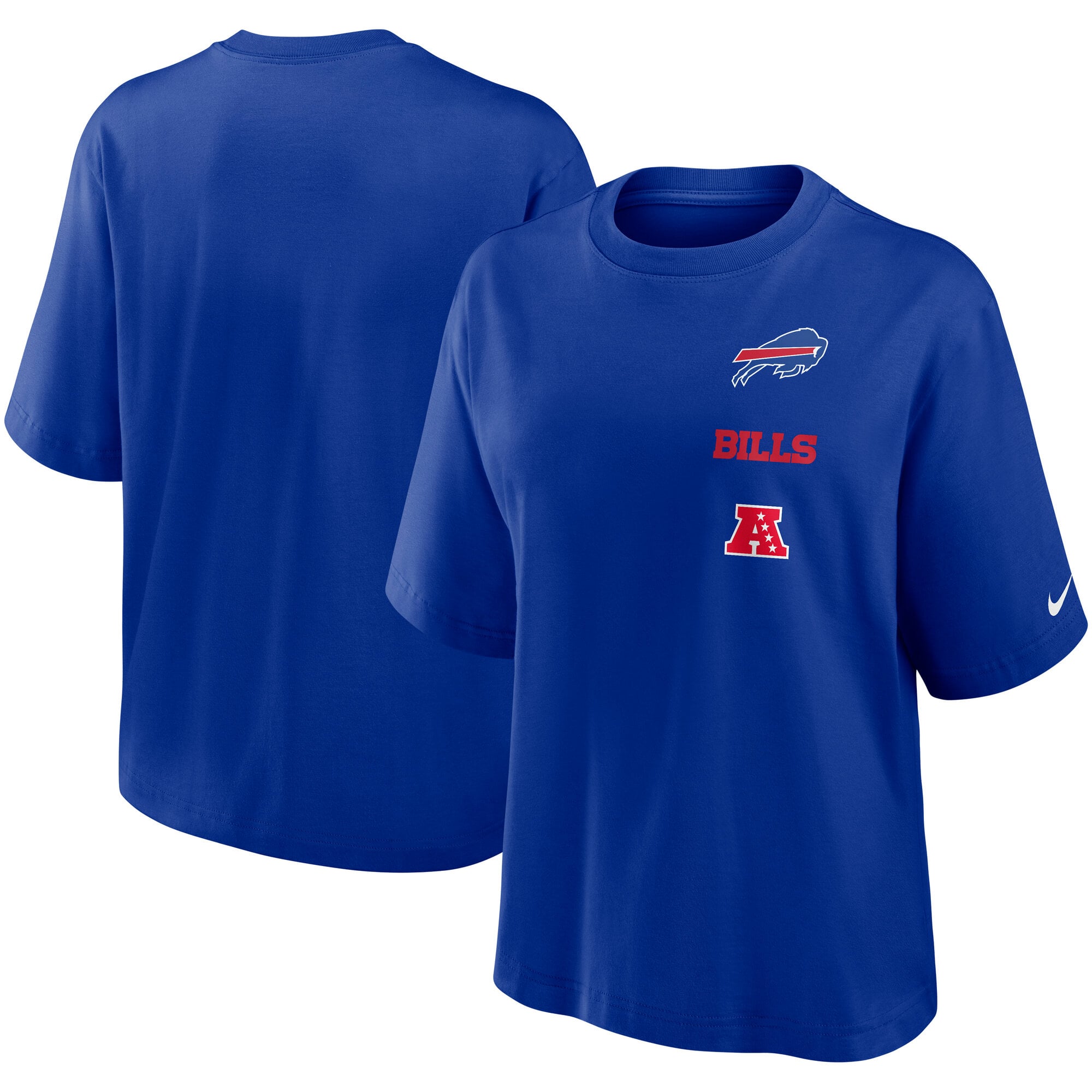 T-shirt ample et carré Nike Royal Buffalo Bills Primetime Premium Essential pour femme