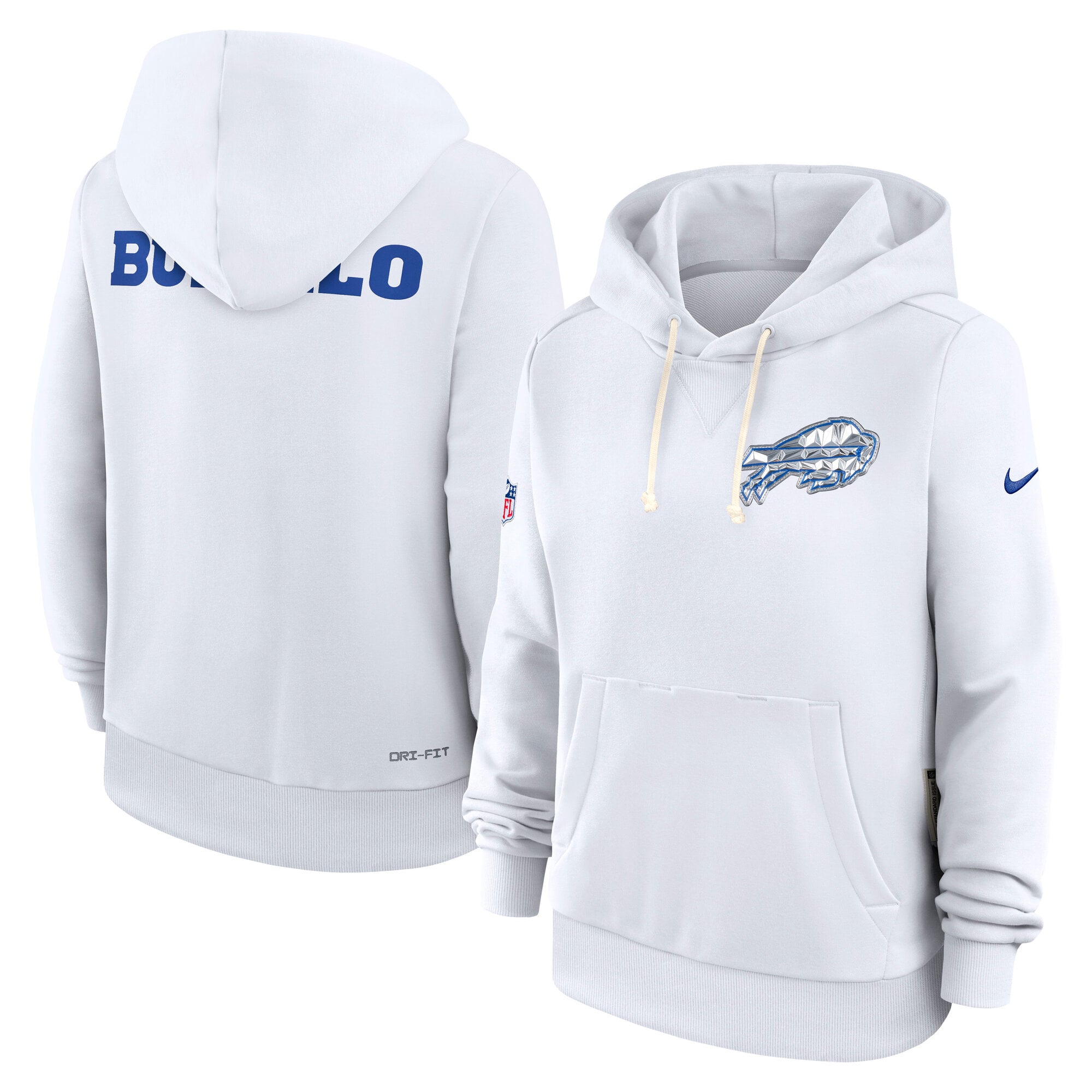 Women's Nike  White Buffalo Bills Rivalries Collection Sideline Dri-FIT Hoodie
