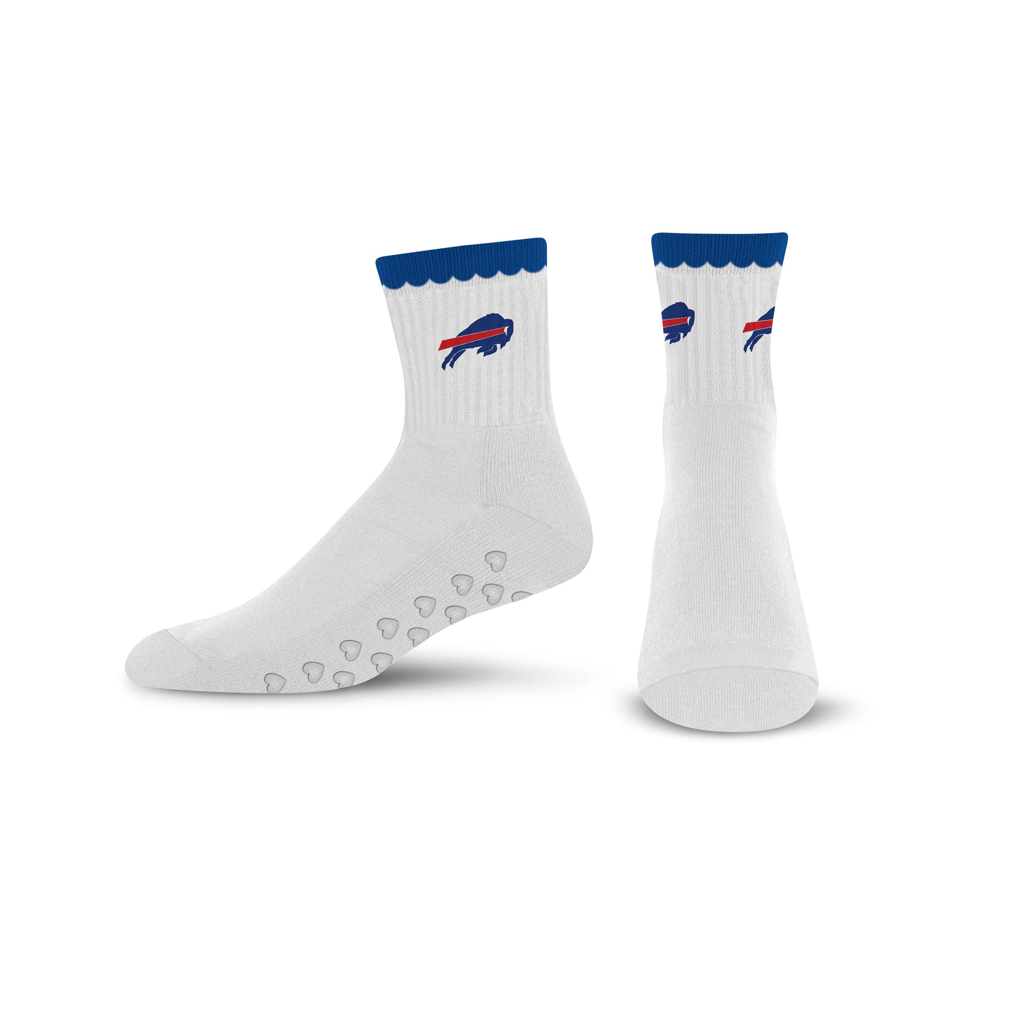 Women's PRO Compression  Buffalo Bills White Heartshape Grippers Yoga-Pilates Quarter Socks
