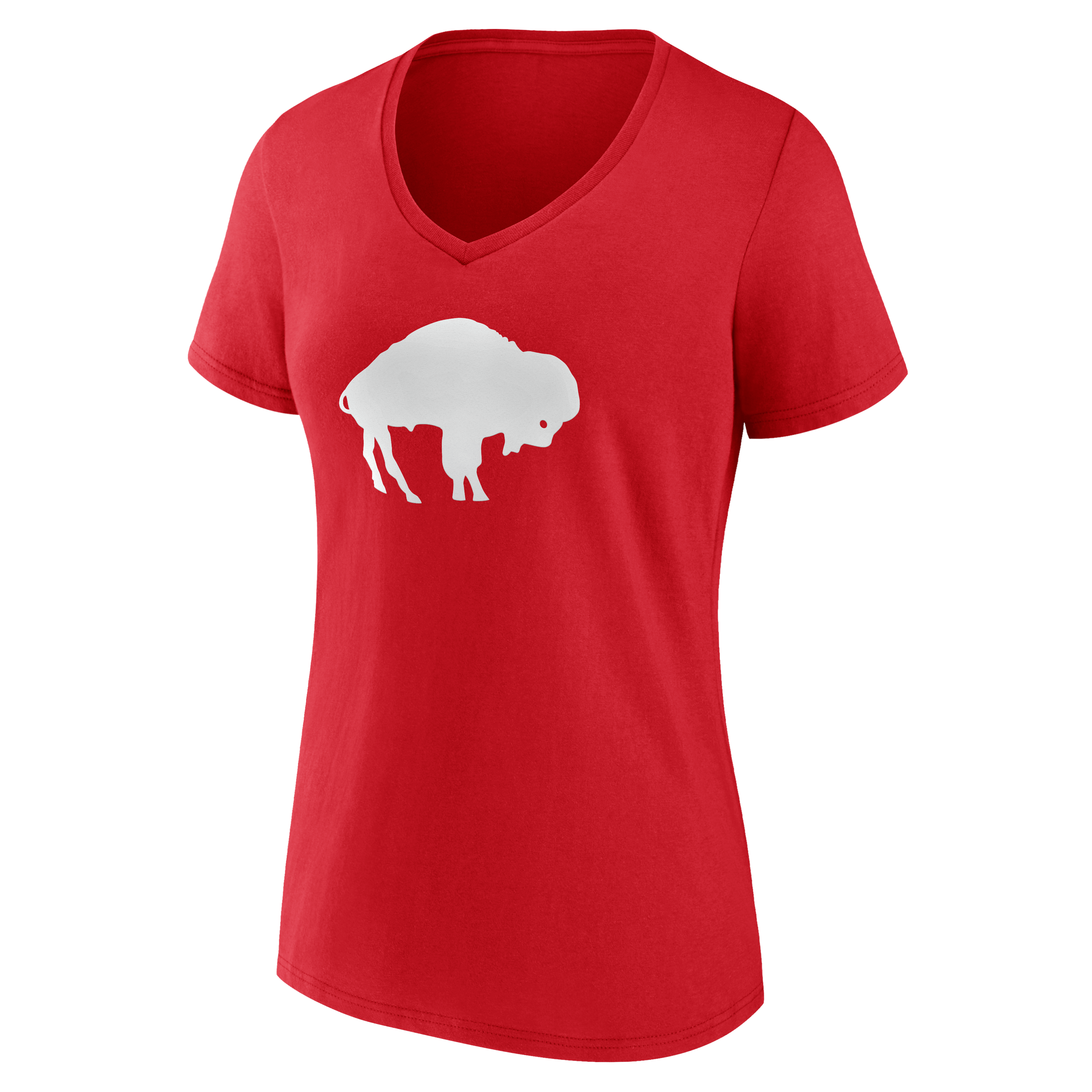 Women's Red Buffalo Bills Team Authentic Classic Personalized Name & Number V-Neck T-Shirt