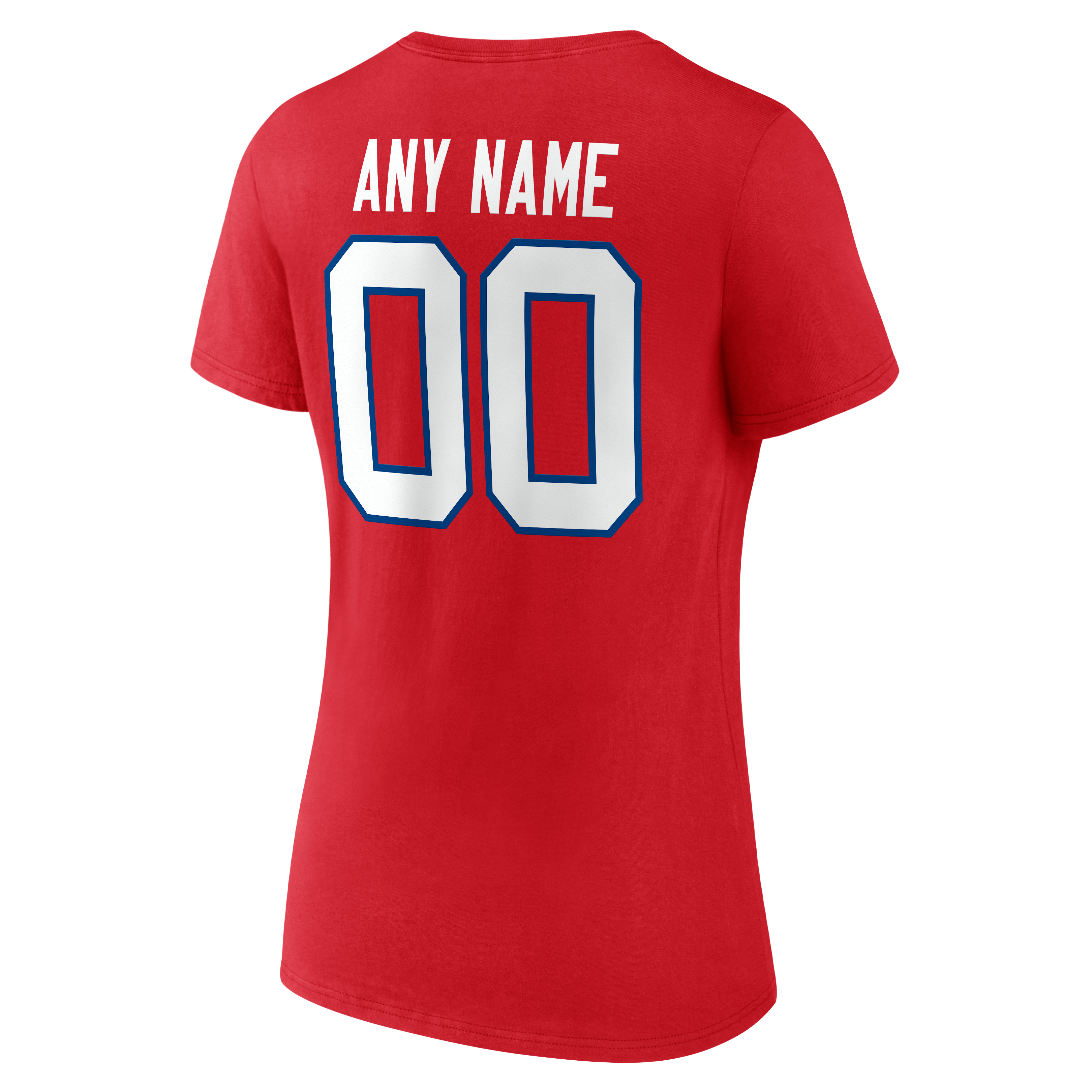 Women's Red Buffalo Bills Team Authentic Classic Personalized Name & Number V-Neck T-Shirt