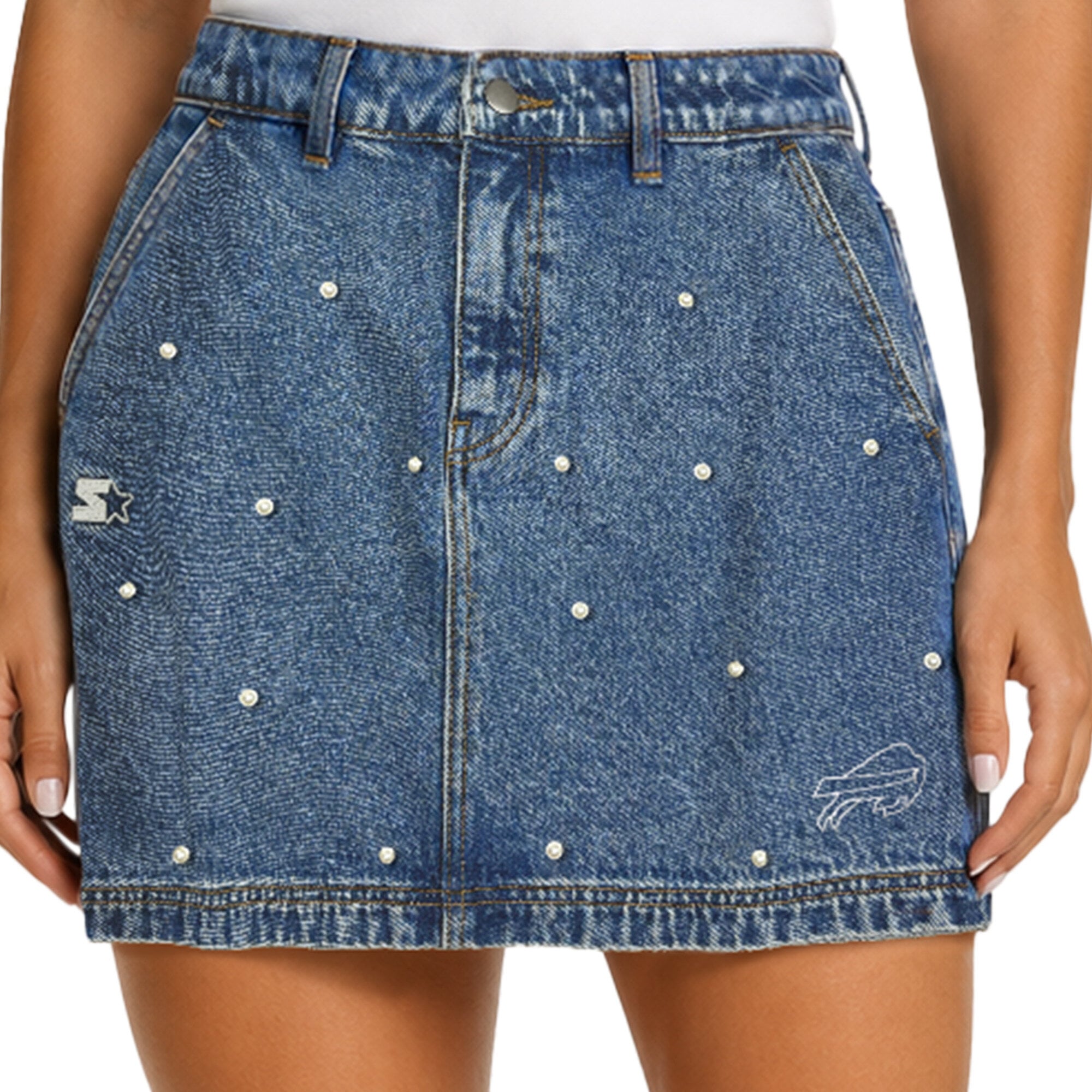 Jupe Starter Denim Buffalo Bills Pearl Icon pour femme
