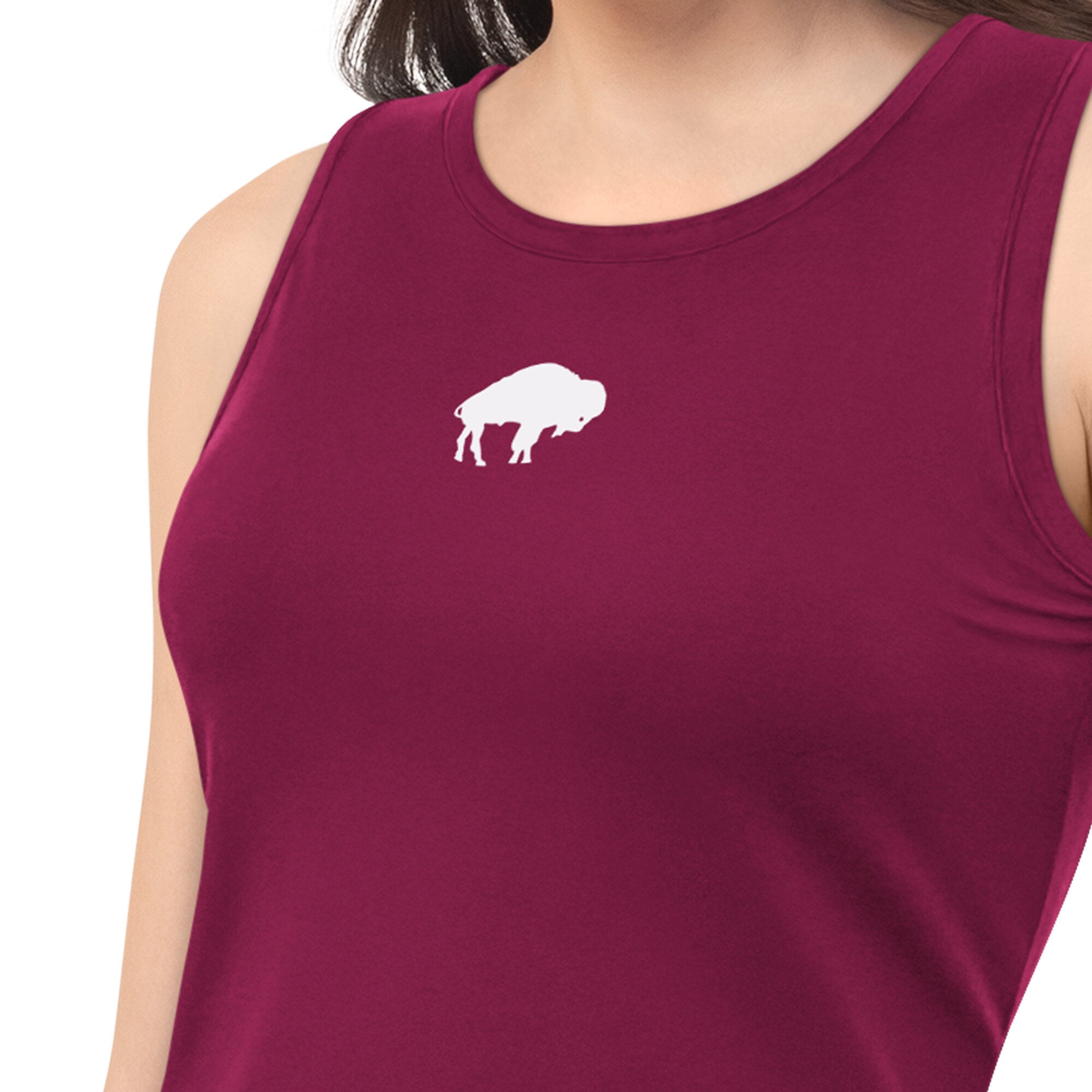 Women's  Starter Navy Buffalo Bills Athleisure Cropped Tank Top