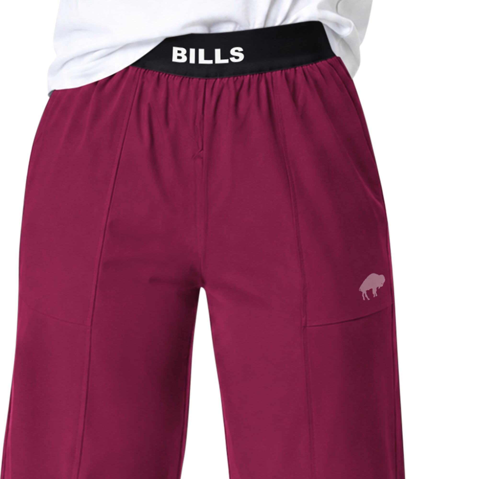 Pantalon de sport à jambes larges Starter pour femme, bleu marine, Buffalo Bills