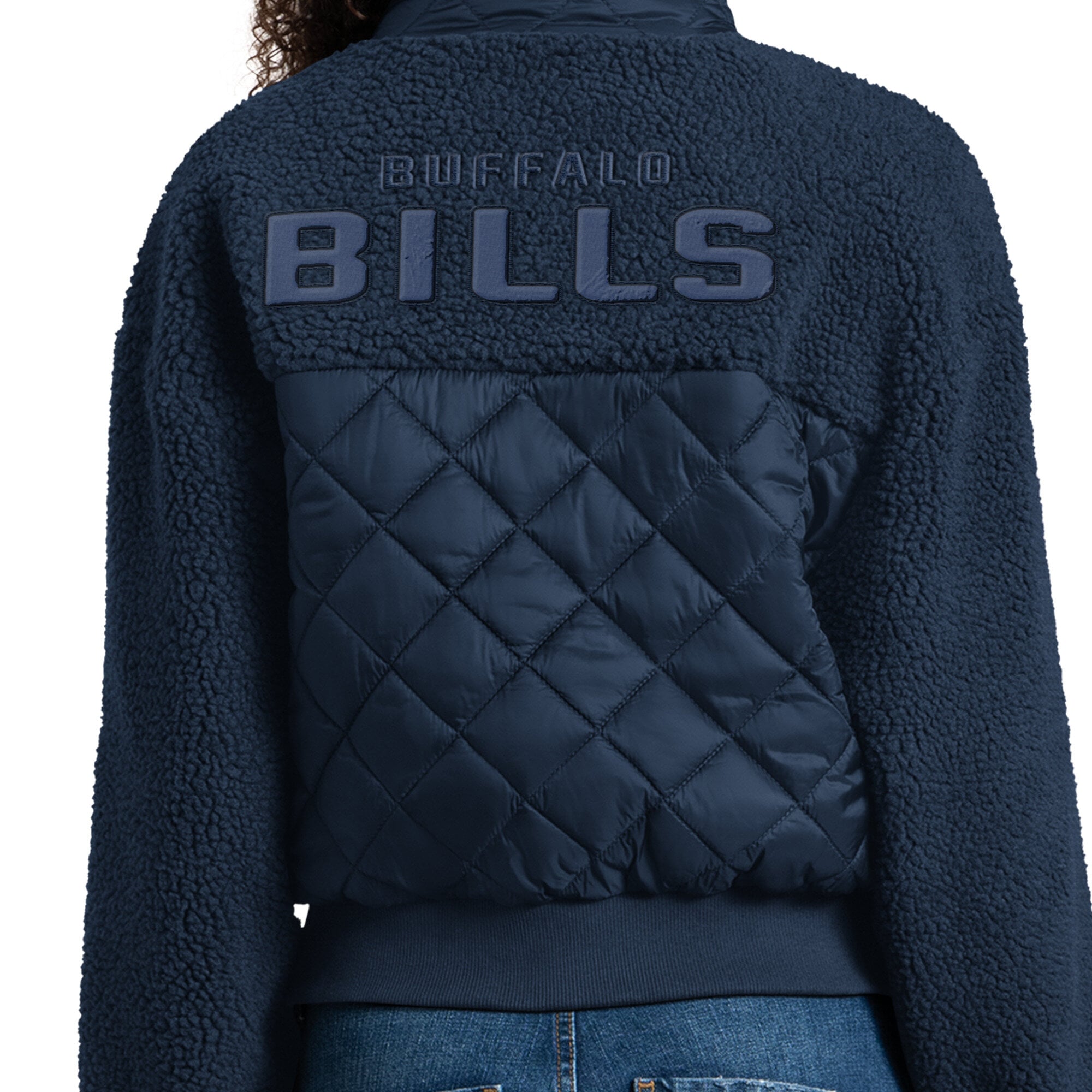 Veste zippée intégrale Starter Navy Buffalo Bills Journeyman Sherpa pour femme