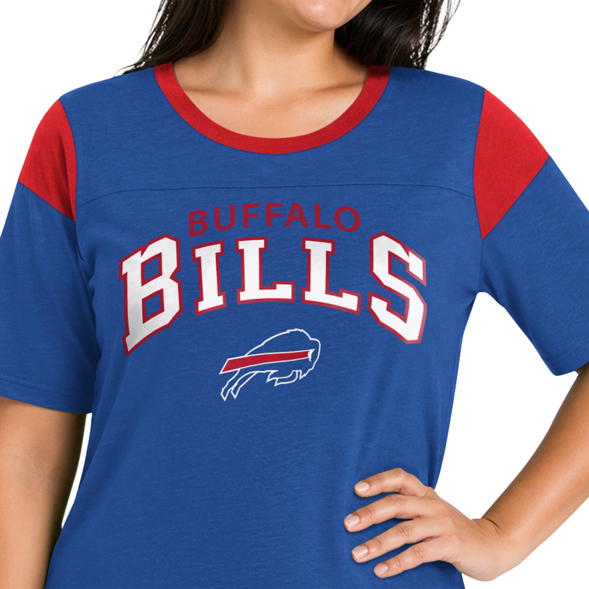 Women's Starter Royal Buffalo Bills Plus Linebacker Slub T-Shirt
