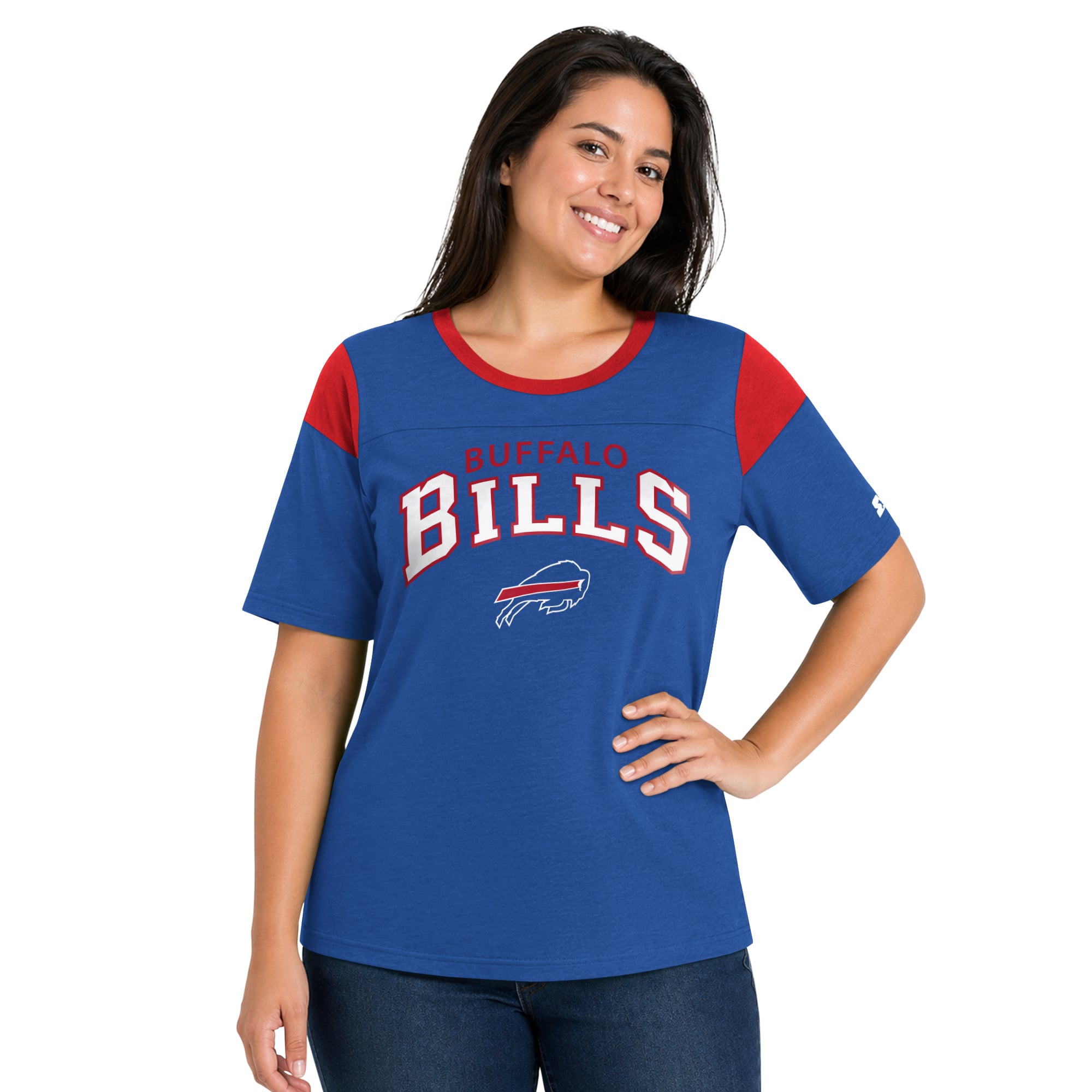 Women's Starter Royal Buffalo Bills Plus Linebacker Slub T-Shirt