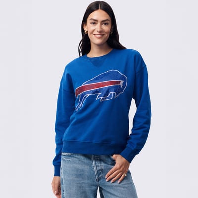  Buffalo Bills Terez Women's Gemstone Logo Crew - Royal
